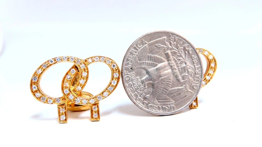 1.10ct doubletree diamond cufflinks 14kt memorabilia** - 4