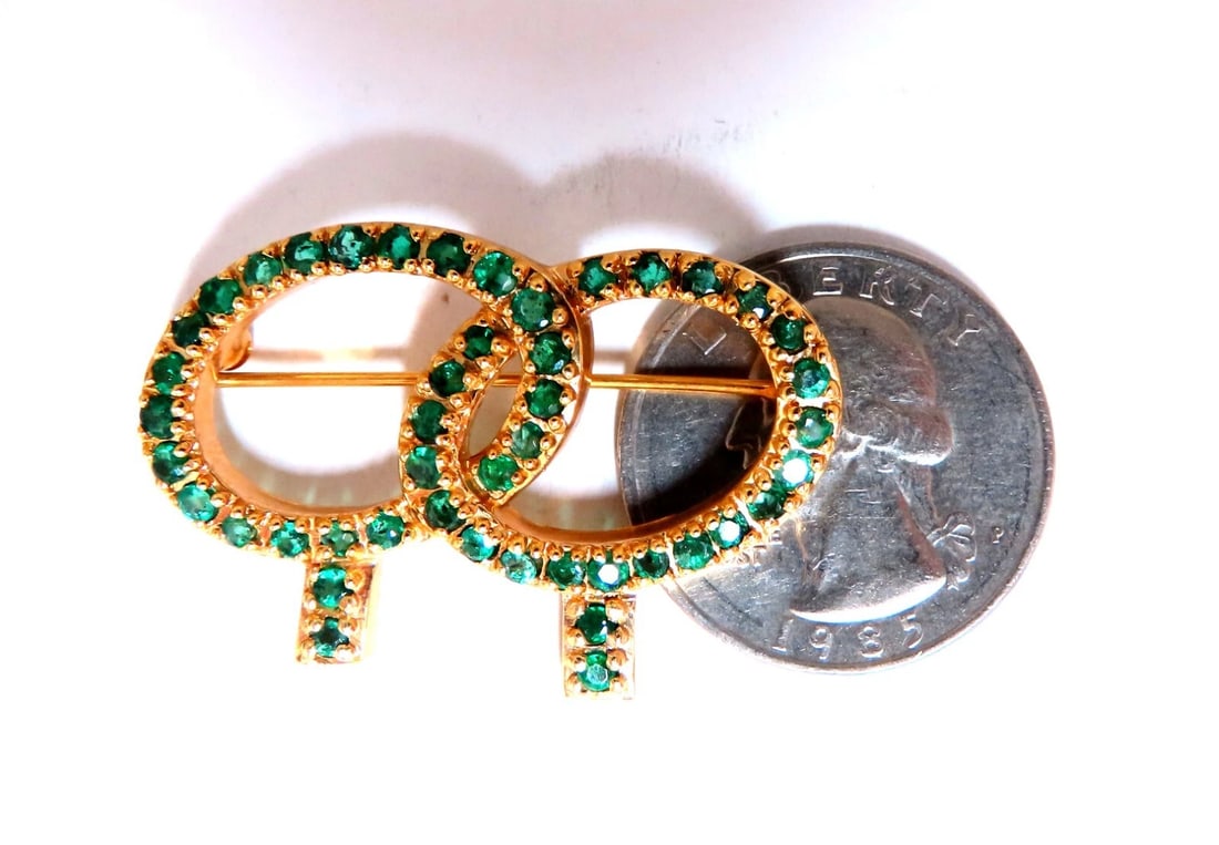 2.50ct Natural Emerald Doubletree Pin 14kt** - 5