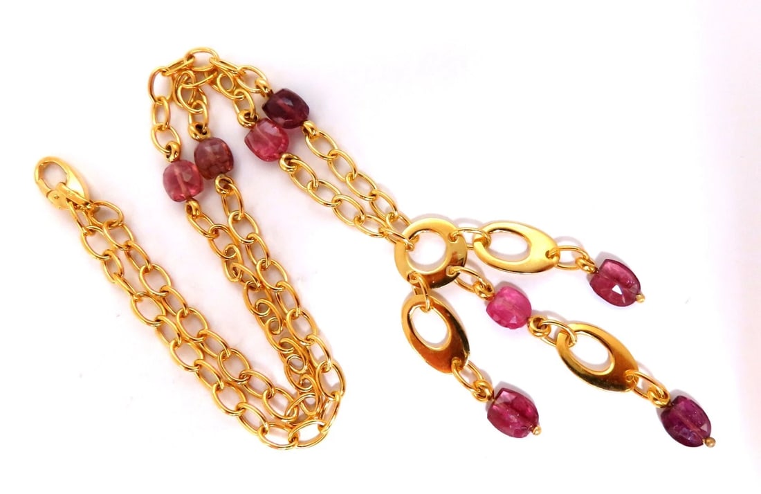 10ct Natural Tourmaline Dangle Necklace 14kt** (1 of 6)