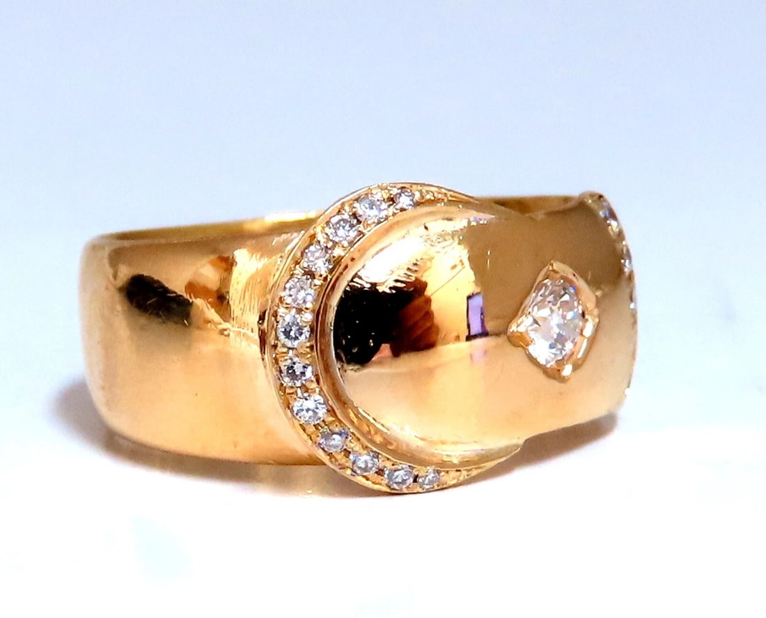 .40ct Natural Round Diamond Crescent Ring 18kt Gold England** (1 of 7)