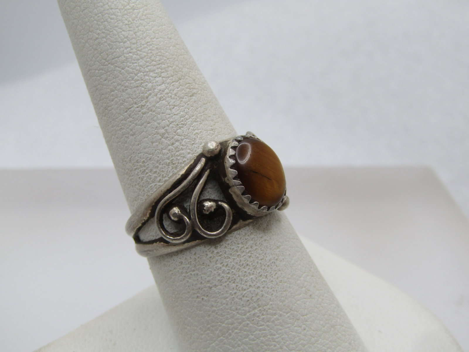 Vintage Sterling Southwestern Tiger's Eye Ring, Sz. 8, 1960's-1970's - 3