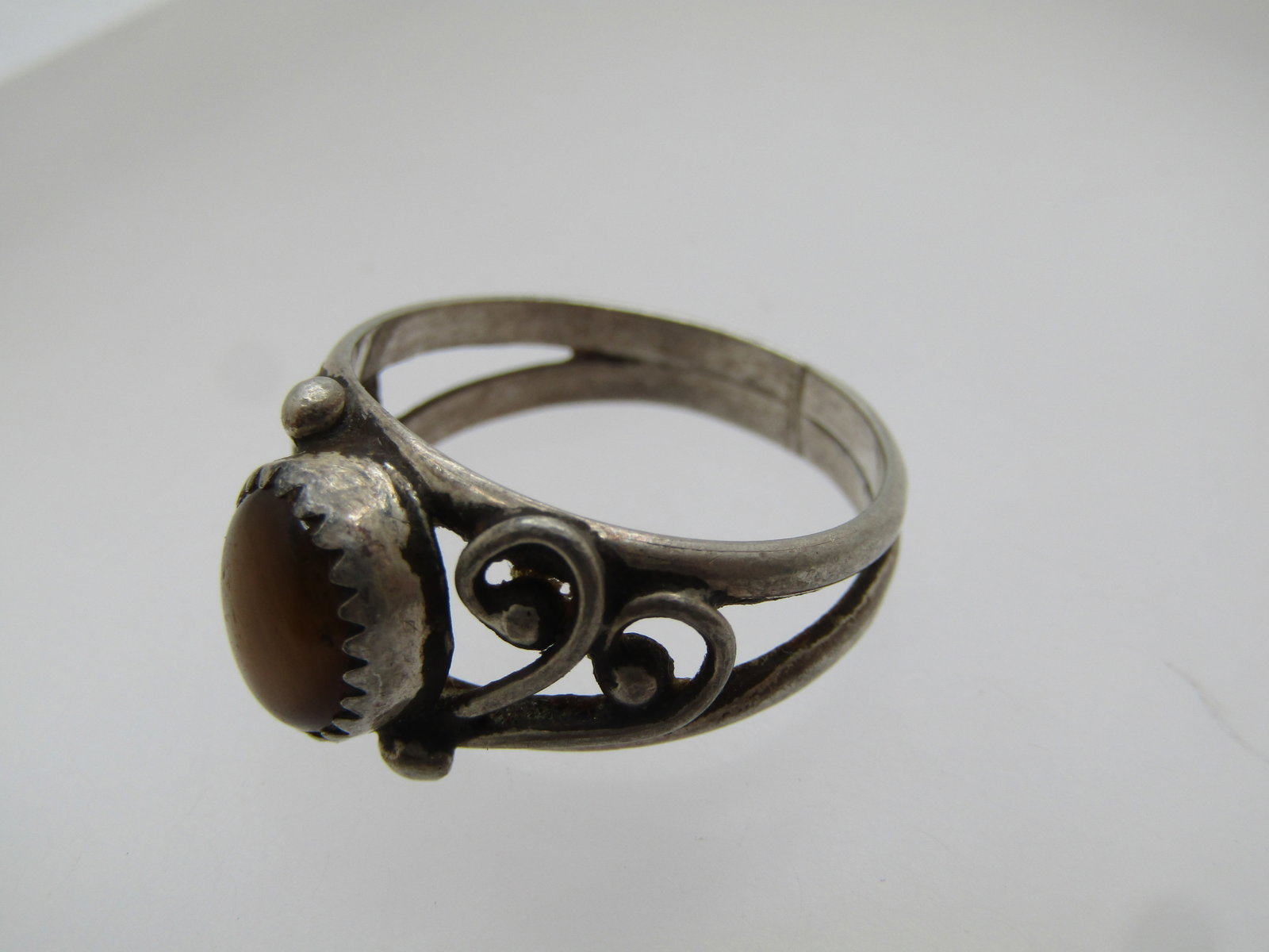 Vintage Sterling Southwestern Tiger's Eye Ring, Sz. 8, 1960's-1970's - 5