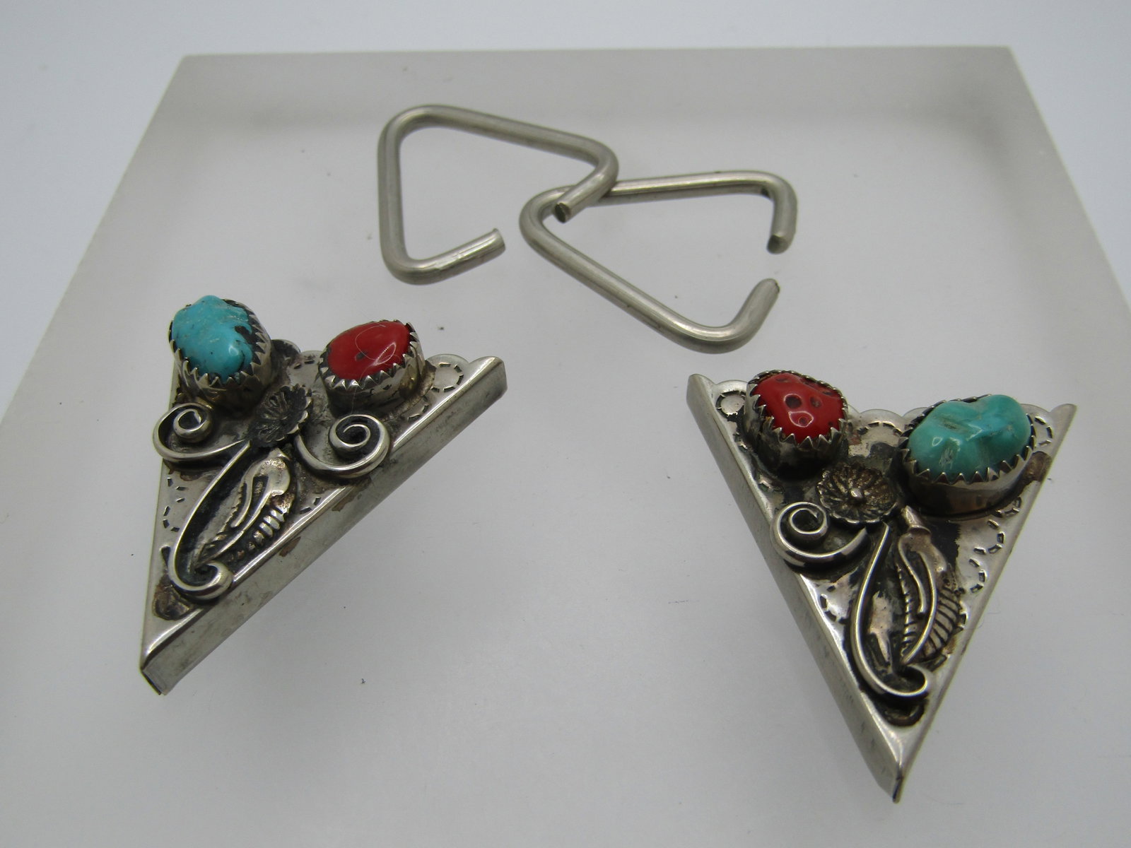 Vintage Southwestern Turquoise & Coral Color Tips/Points, 1970's - 2