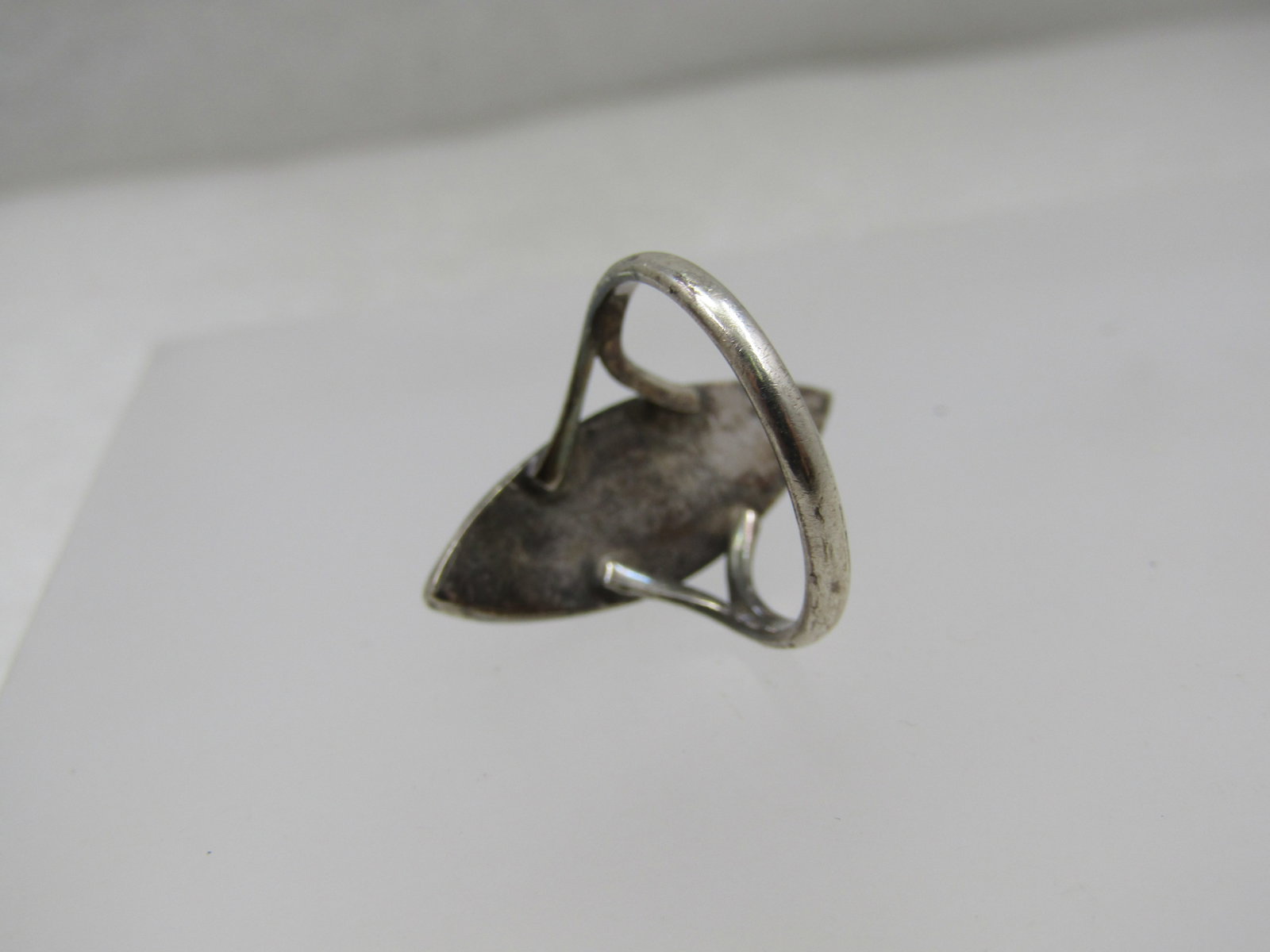 Vintage Sterling Southwestern Inlaid Ring, Pointed Sz. 6.5 - 6