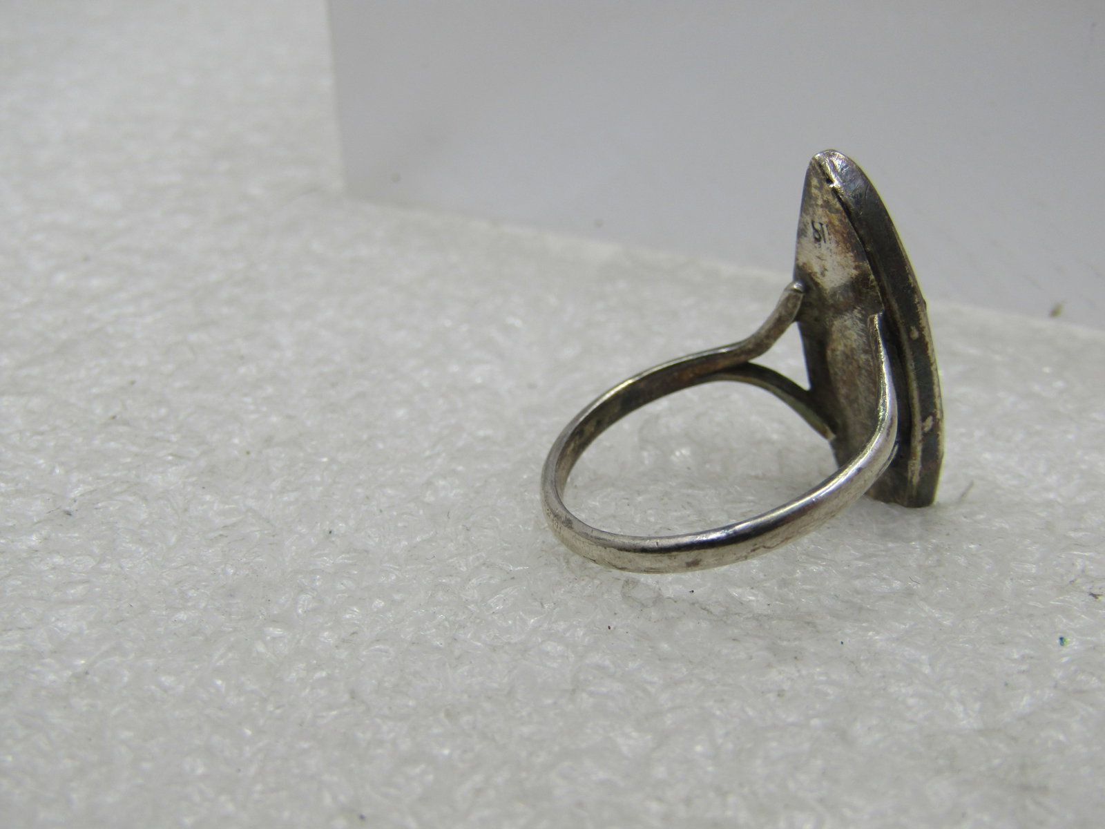 Vintage Sterling Southwestern Inlaid Ring, Pointed Sz. 6.5 - 7
