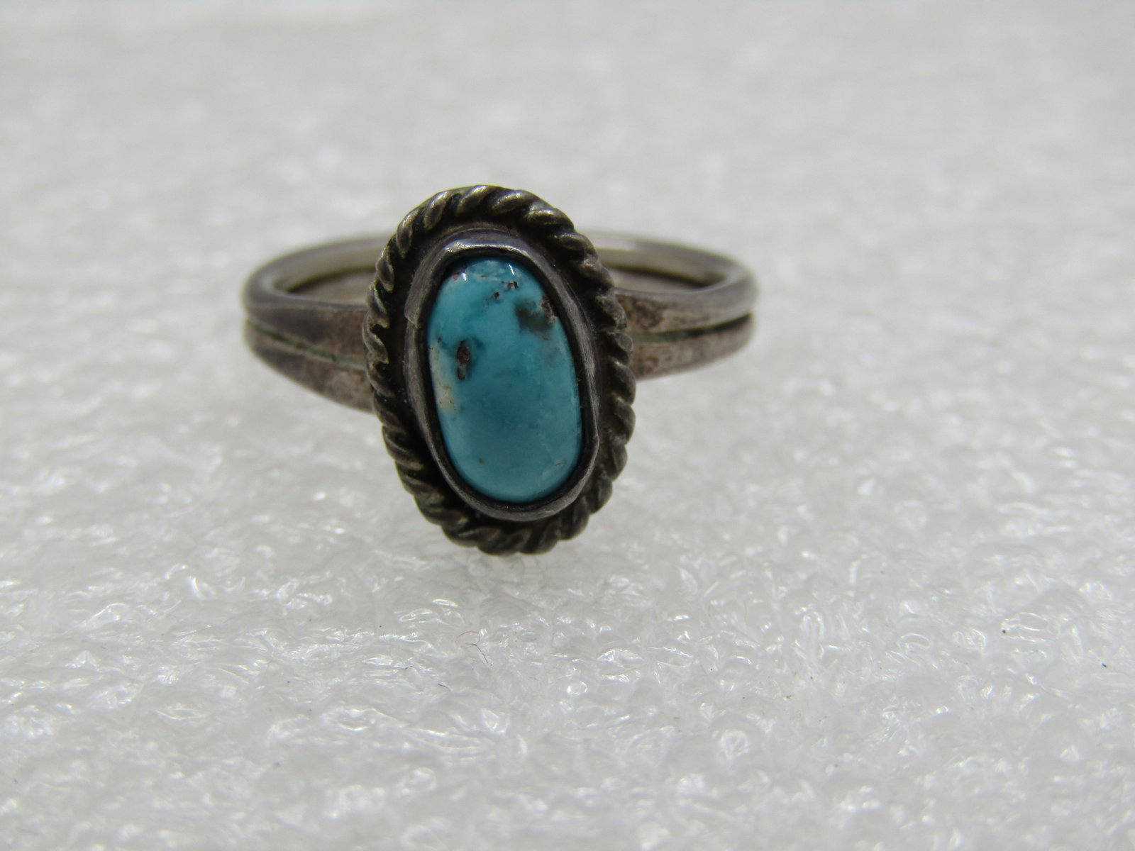 Vintage Sterling Southwestern Turquoise Ring, Sz. 5.25, 1960's-1970's - 4