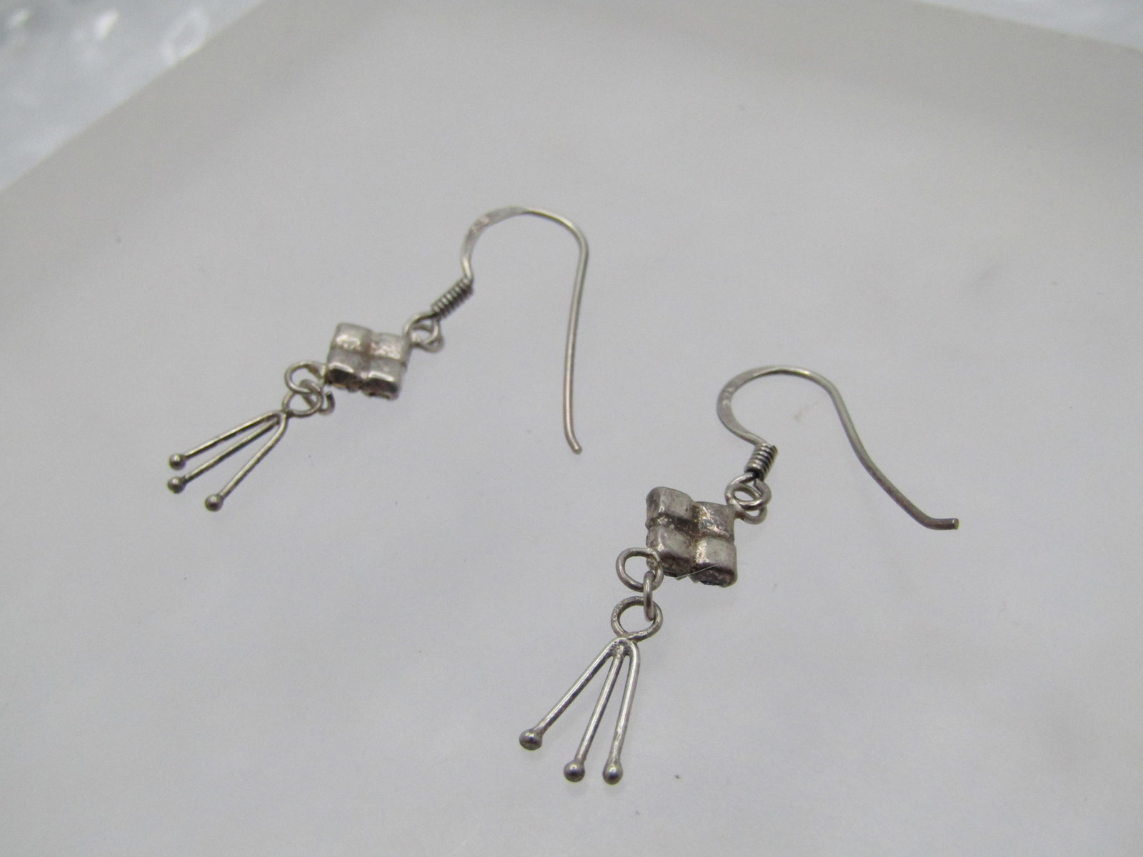 Vintage Sterling Rhinestone Drop Earrings, 1960's-1980's - 5