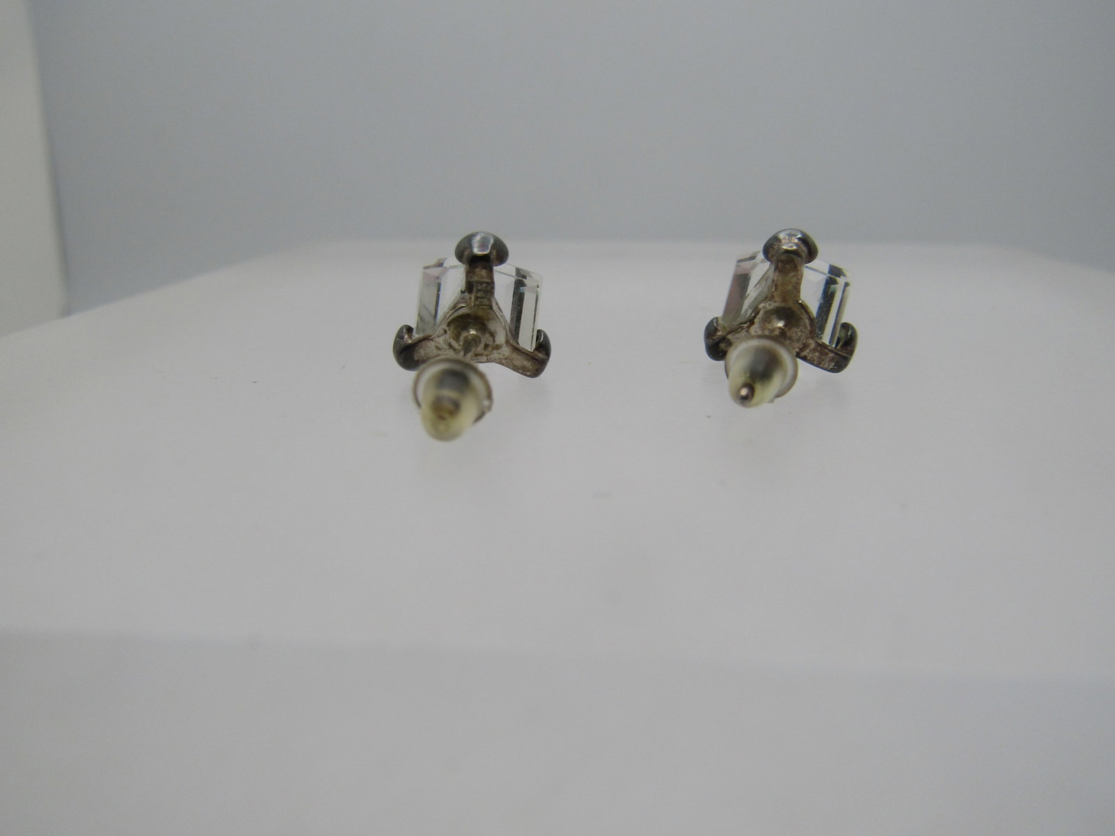 Vintage Sterling Aurora Borealis Cube Earrings, 6mm Cubes, Pierced - 5