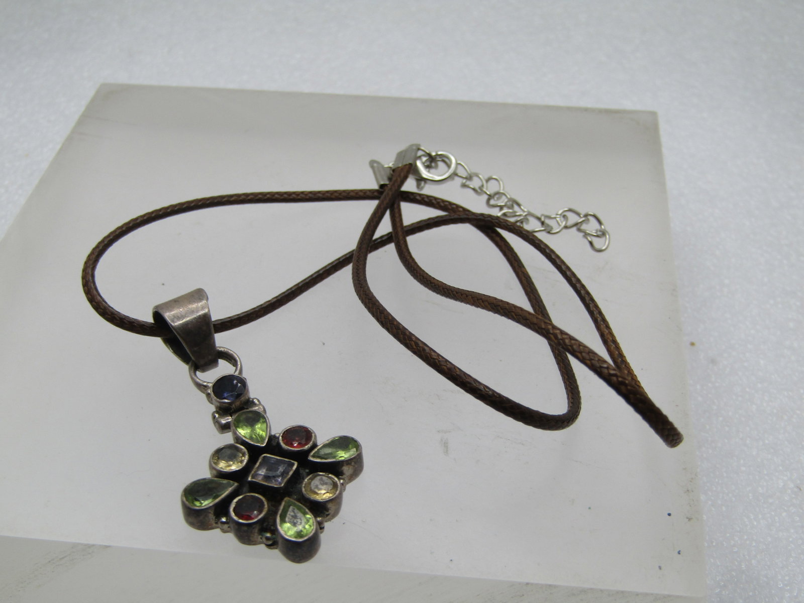 Vintage Sterling Mixed Gem Necklace, 20", 1980's-1990's - 7