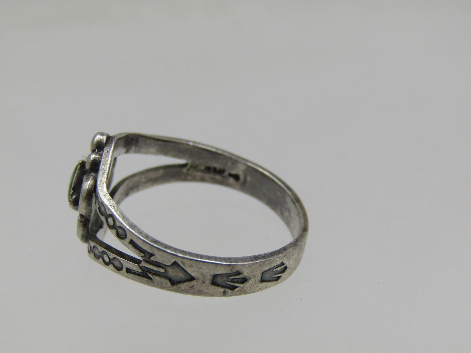 Vintage Sterling Southwestern Turquoise Ring, Sz. 6.5, Stamped - 4