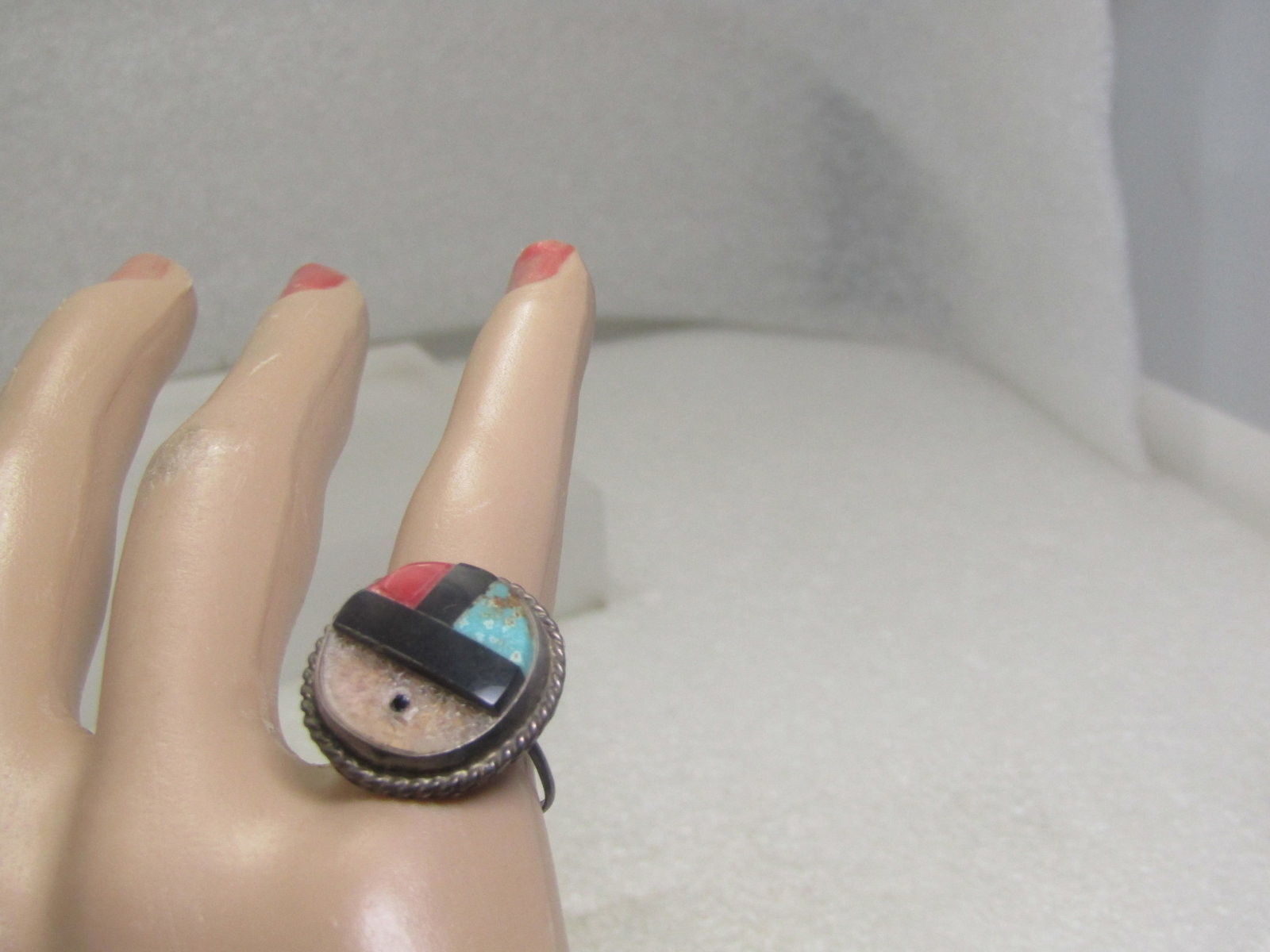 Vintage Sterling Zuni Sunface Ring (for repair), Sz. 8.5 - 7