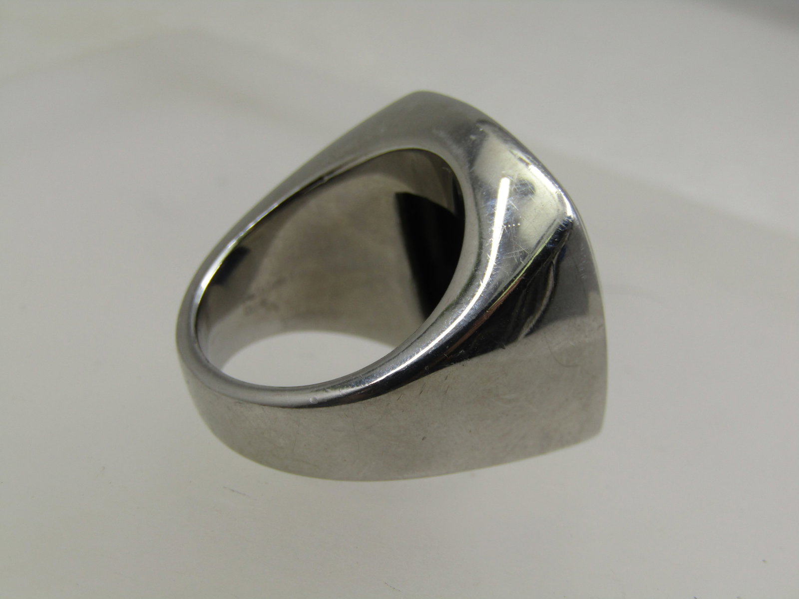 Stainless Steel Black Stone Ring, Sz. 8, Men's/Unisex, - 6