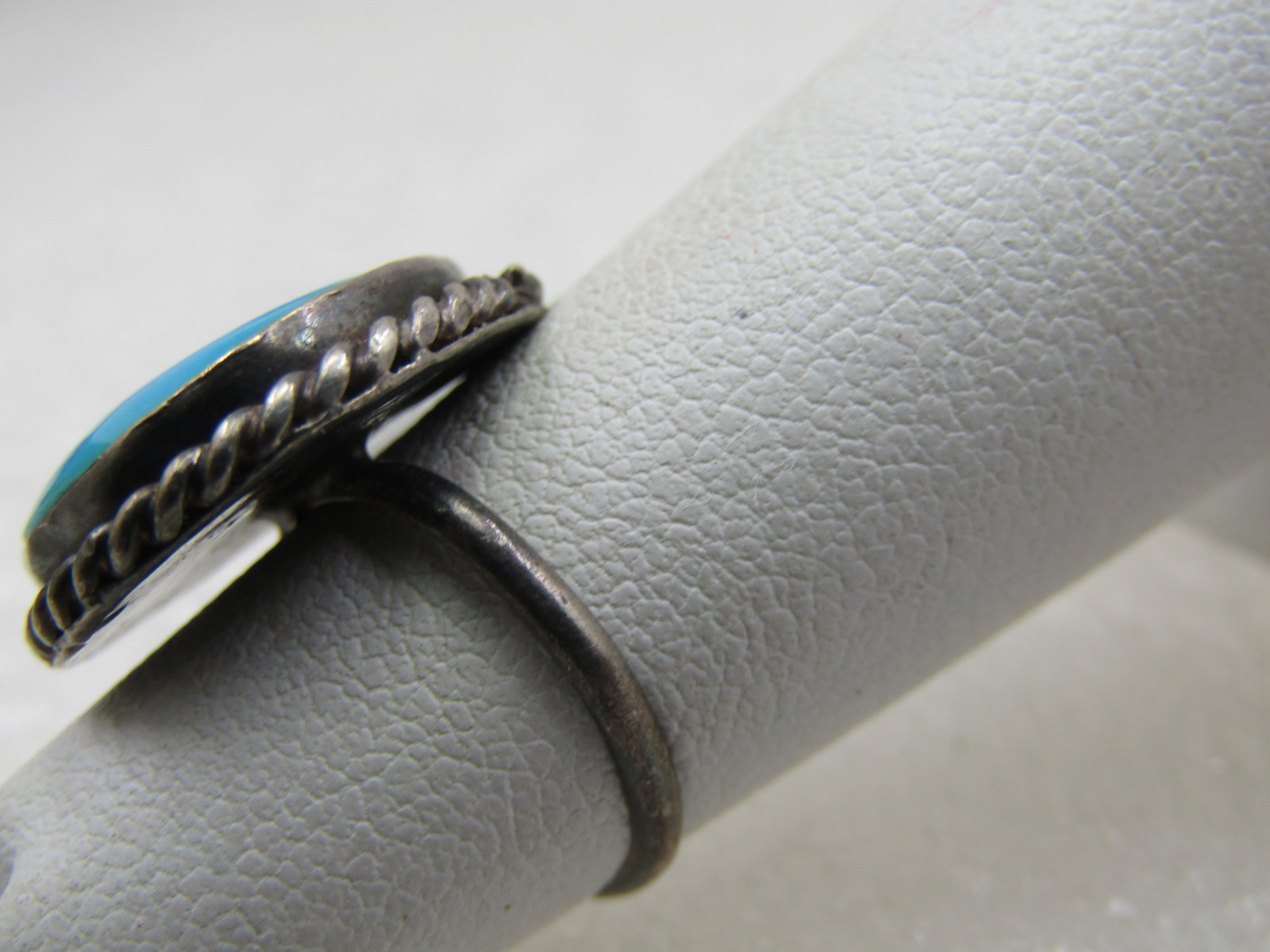 Vintage Sterling Southwestern Turquoise Ring, Sz. 4 - 4
