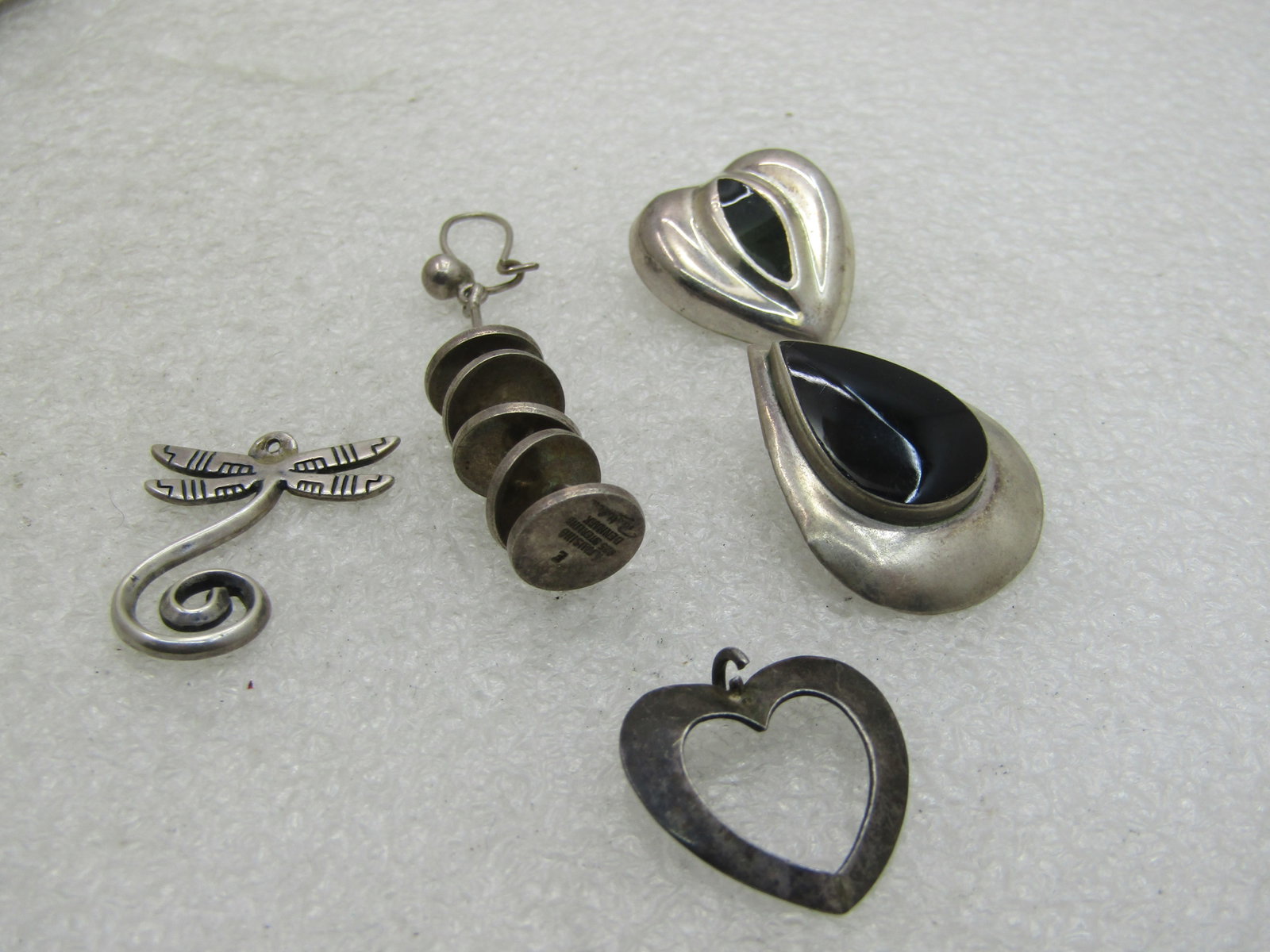 Sterling Modernist Rey Urban A. Fausing Denmark, single drop earring & 4 other Sterling Single (1 of 5)