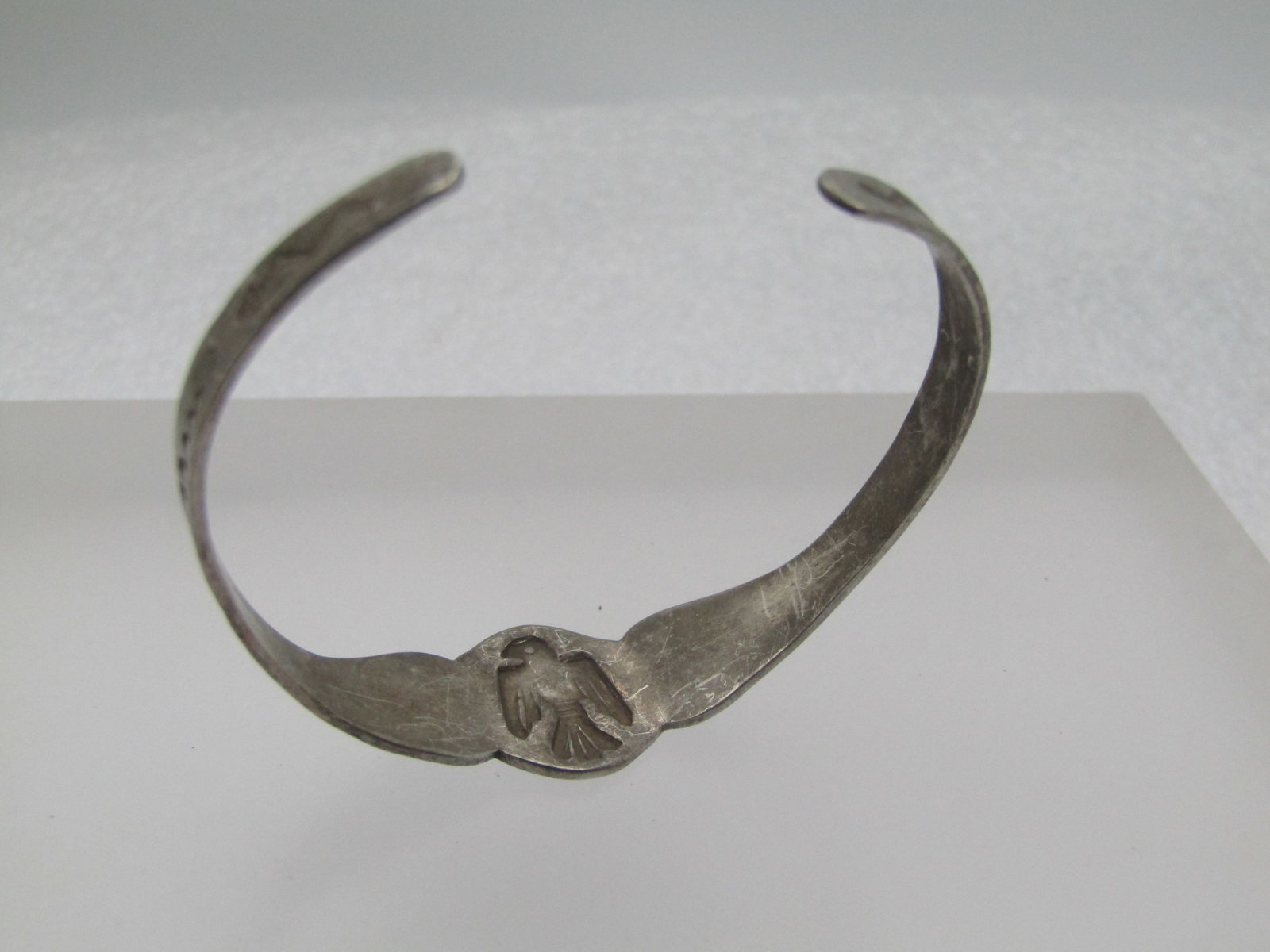 Vintage Sterling Thunderbird Turquoise Cuff Bracelet, Youth, 5.5", 1950's-1960's - 4