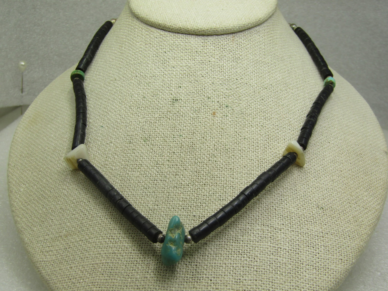 Vintage Heishi Turquise Necklace, 18", 1970's - 2