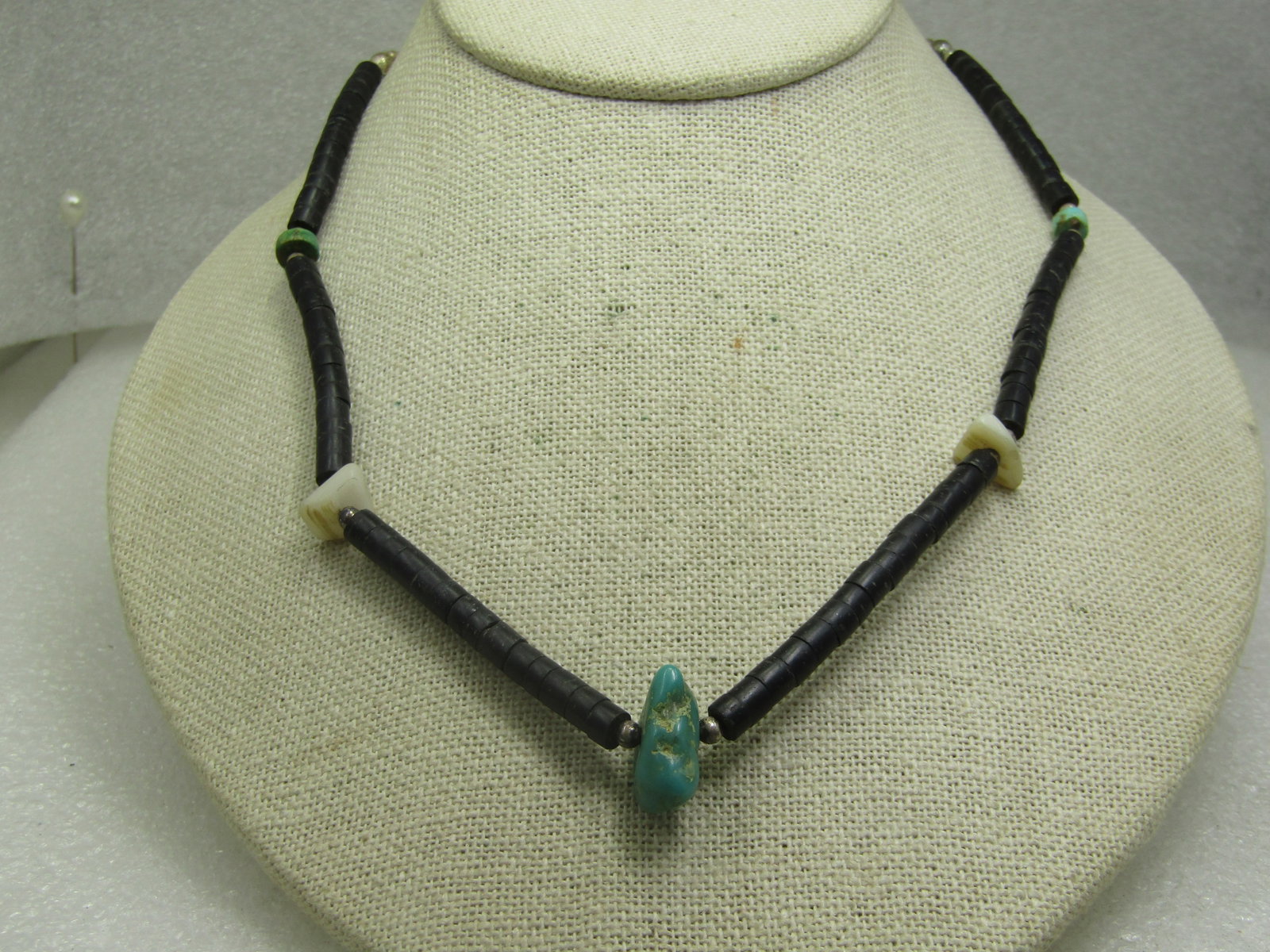Vintage Heishi Turquise Necklace, 18", 1970's - 3