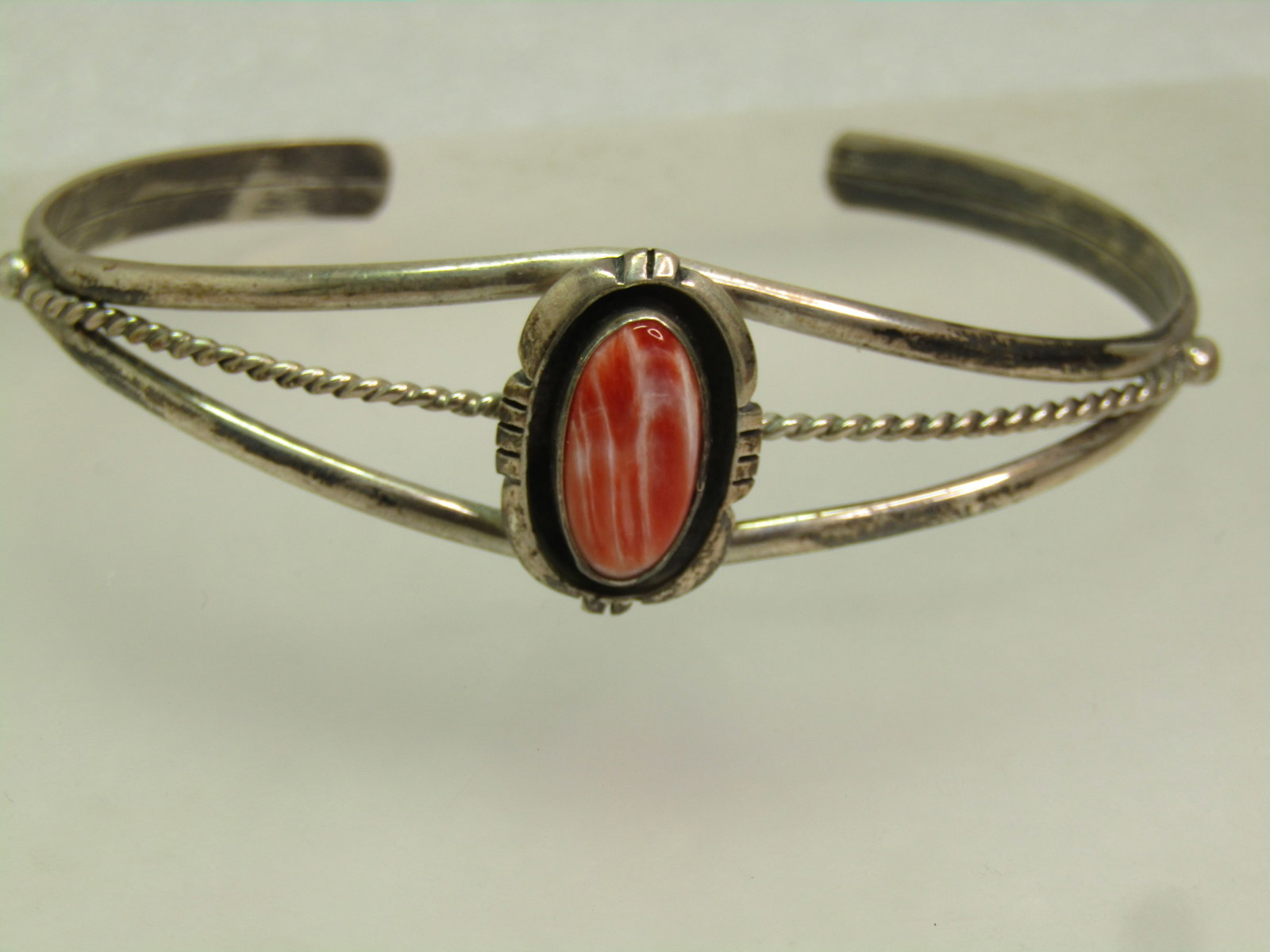 Vintage Sterling Agate Cuff Bracelet, Unisex, S. 7.25, Signed L.M., 1980's (1 of 11)