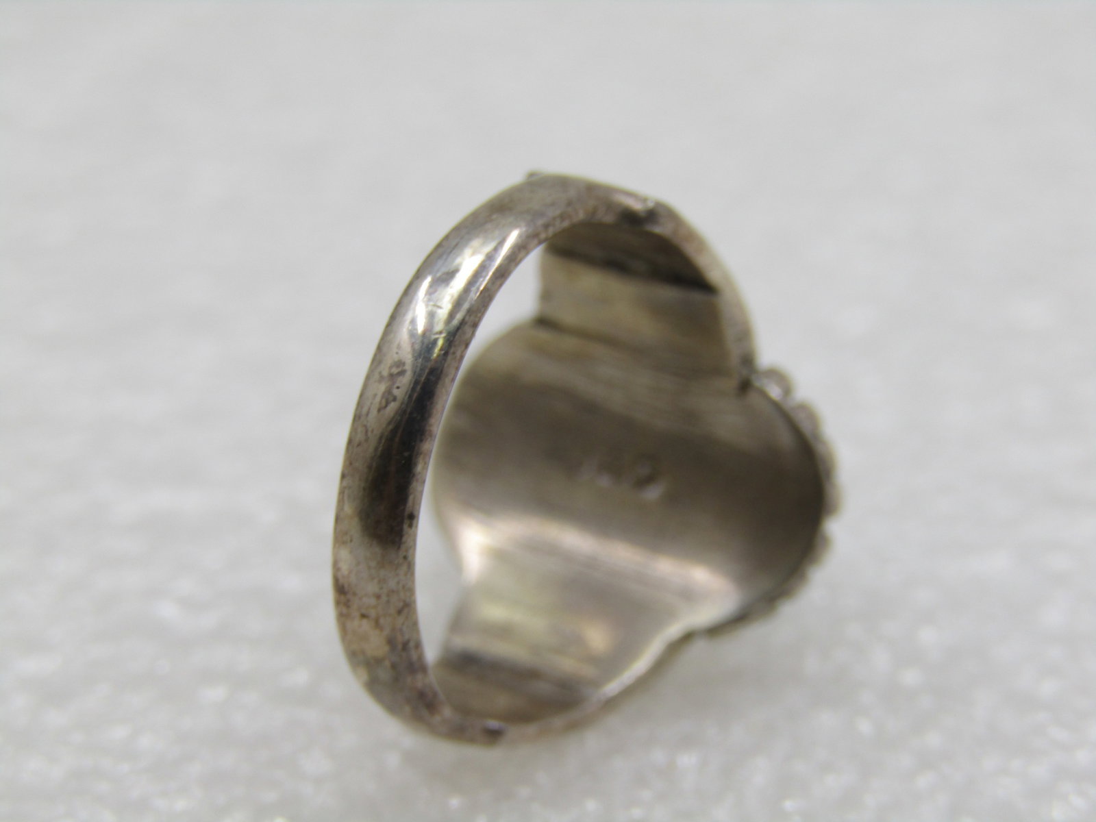 Sterling Southwestern Turquoise Ring, Sz. 7.5, also Bali Themed - 5