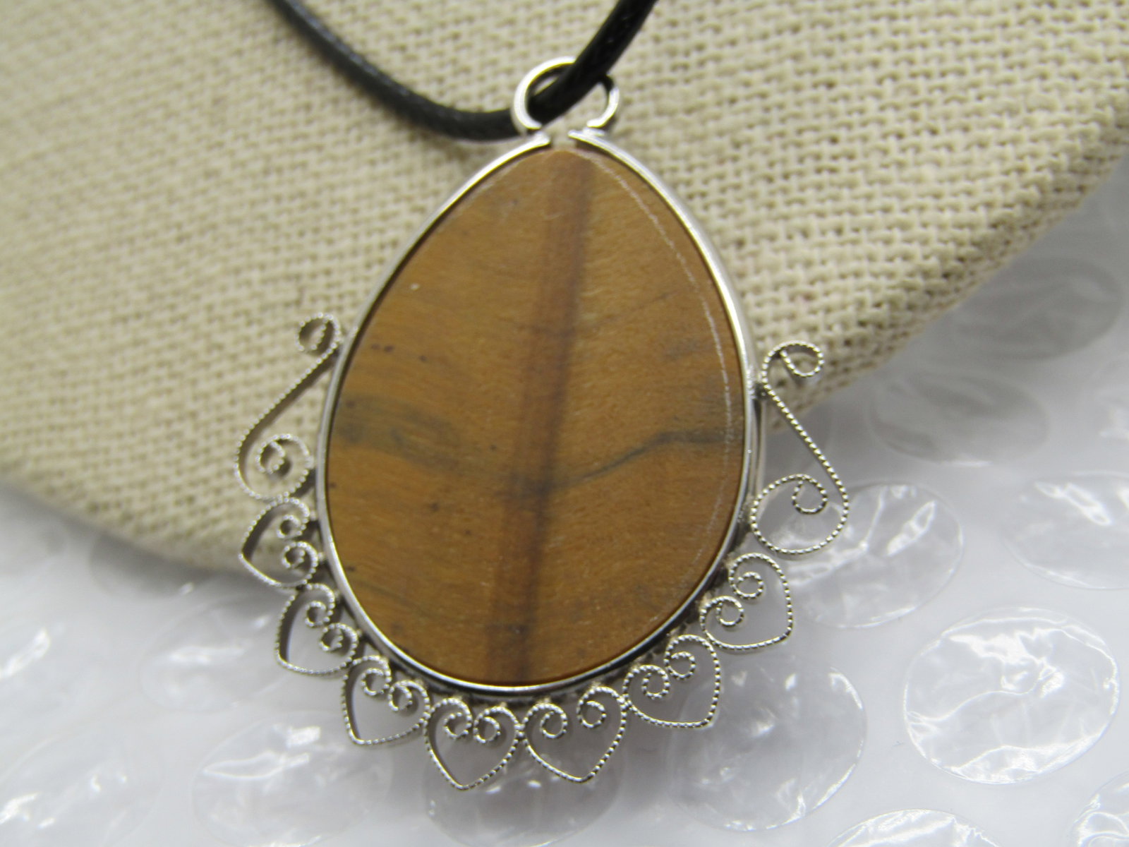 Vintage Tiger's Eye Southwestern Scrolled Necklace, 20" - 5