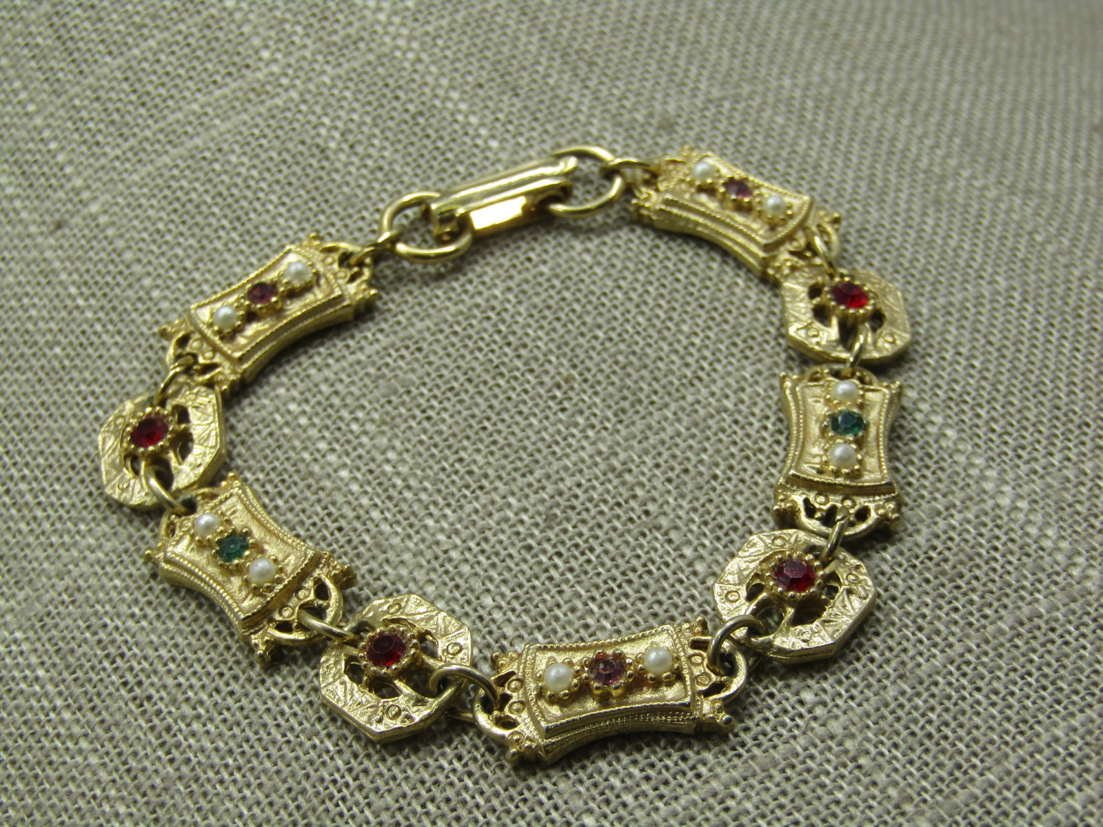 Vintage Rhinestone Faux Pearl Bracelet, 7.25, Sarah Coventry - 2