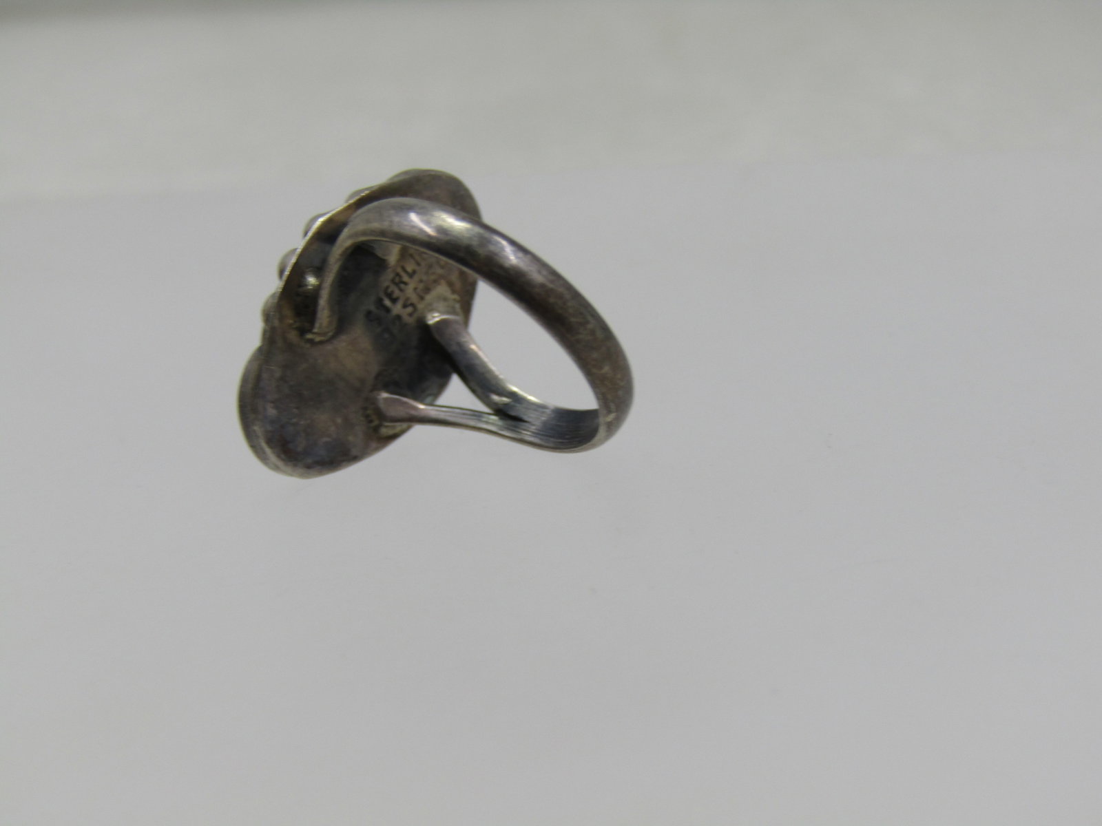 Vintage sterling Southwestern Faux Turquoise Ring, Sz. 3 - 5