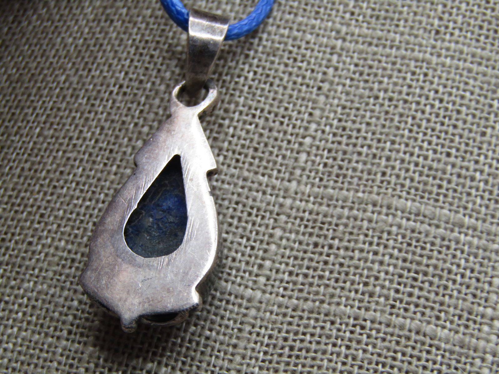 Vintage Sterling Lapis Lazuli Necklace, Southwestern Vibe, 18"-20", 1970's-1980's - 6