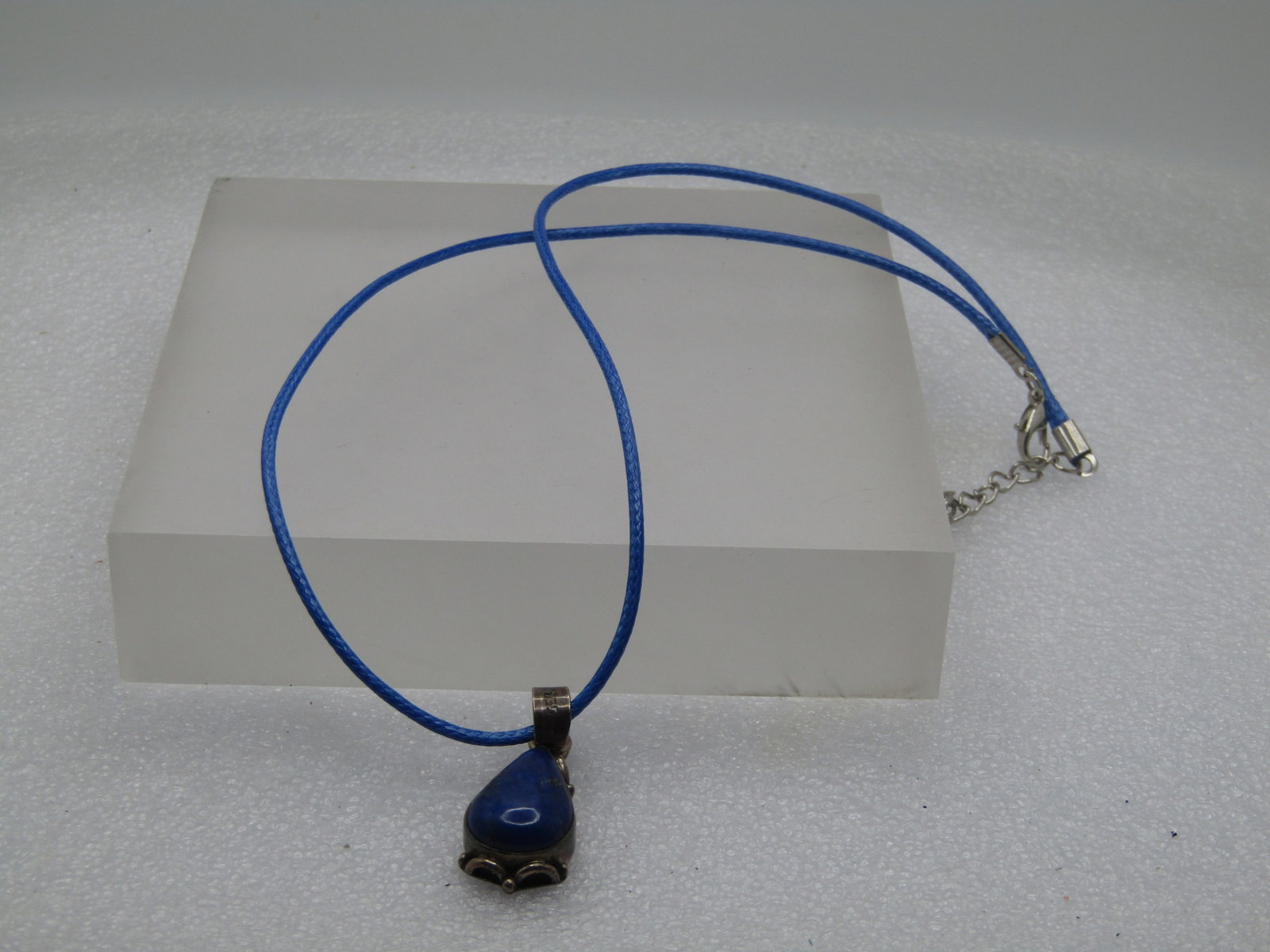 Vintage Sterling Lapis Lazuli Necklace, Southwestern Vibe, 18"-20", 1970's-1980's - 7