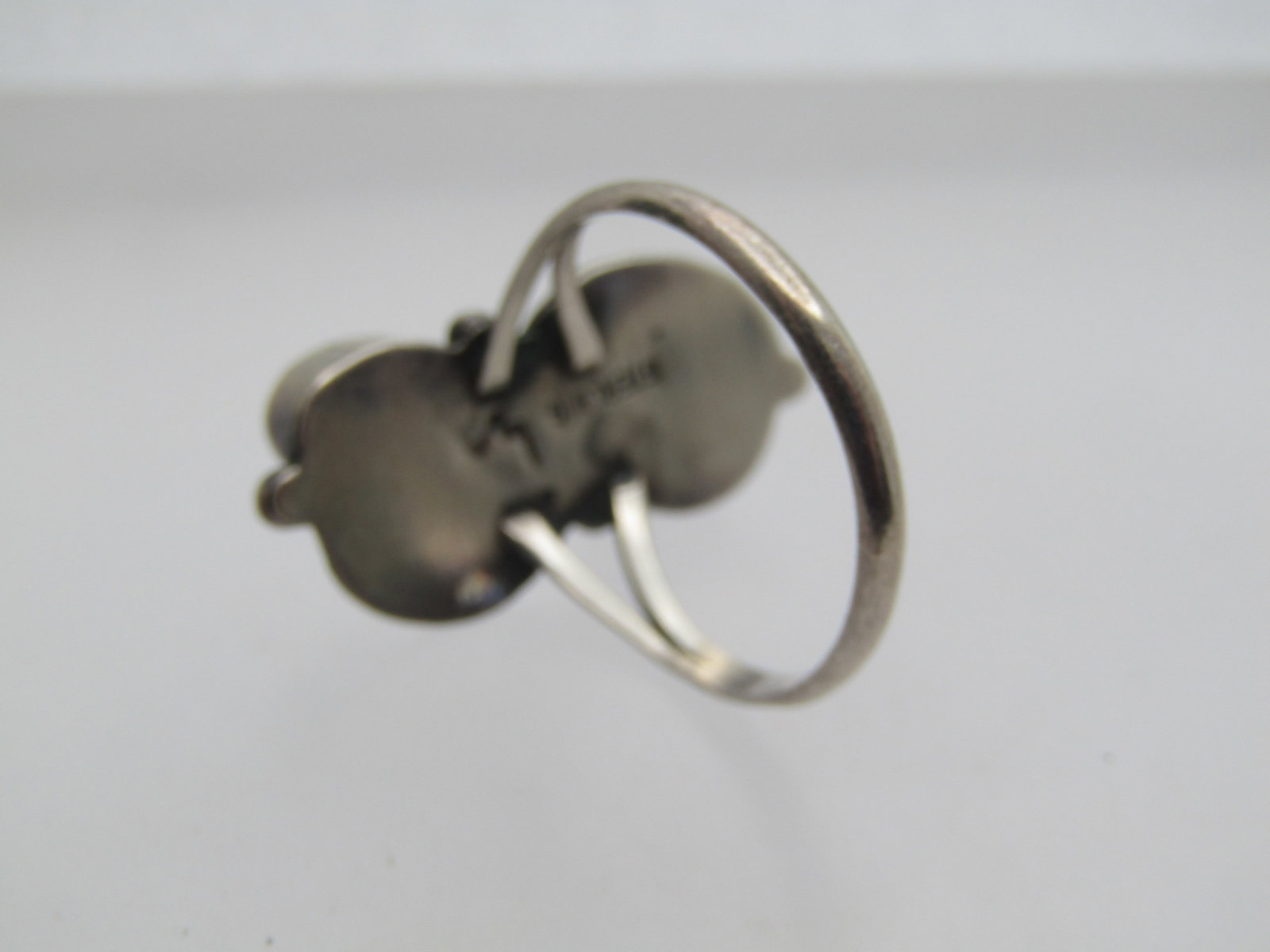 Vintage Sterling Southwestern Turquoise Coral Ring, Sz. 9, 1970's-1980's, Signed - 4