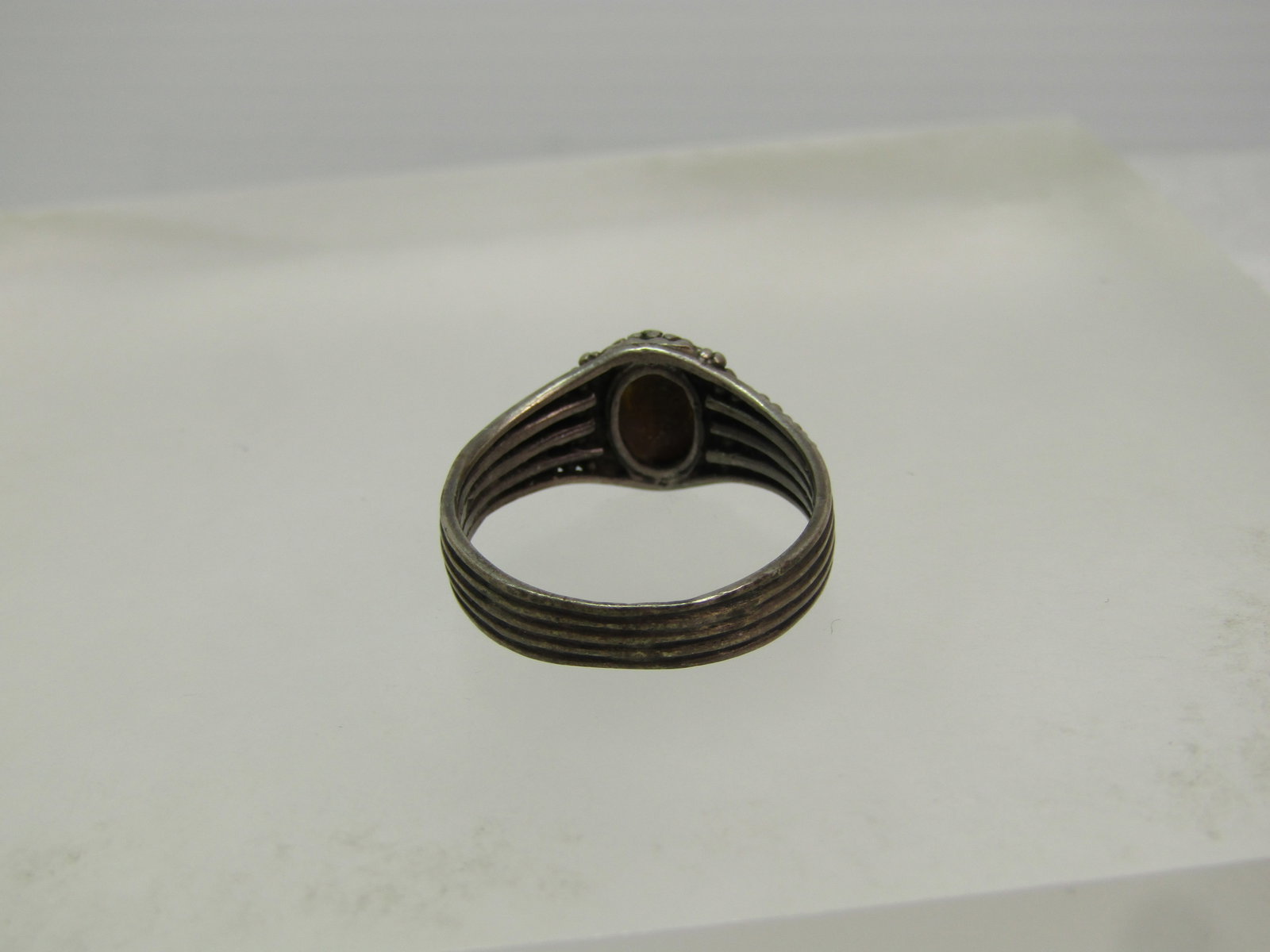 Vintage Sterling Tiger's Eye Ring, Unisex, Sz.8. Bali/Southwestern Vibe, 1970's - 6