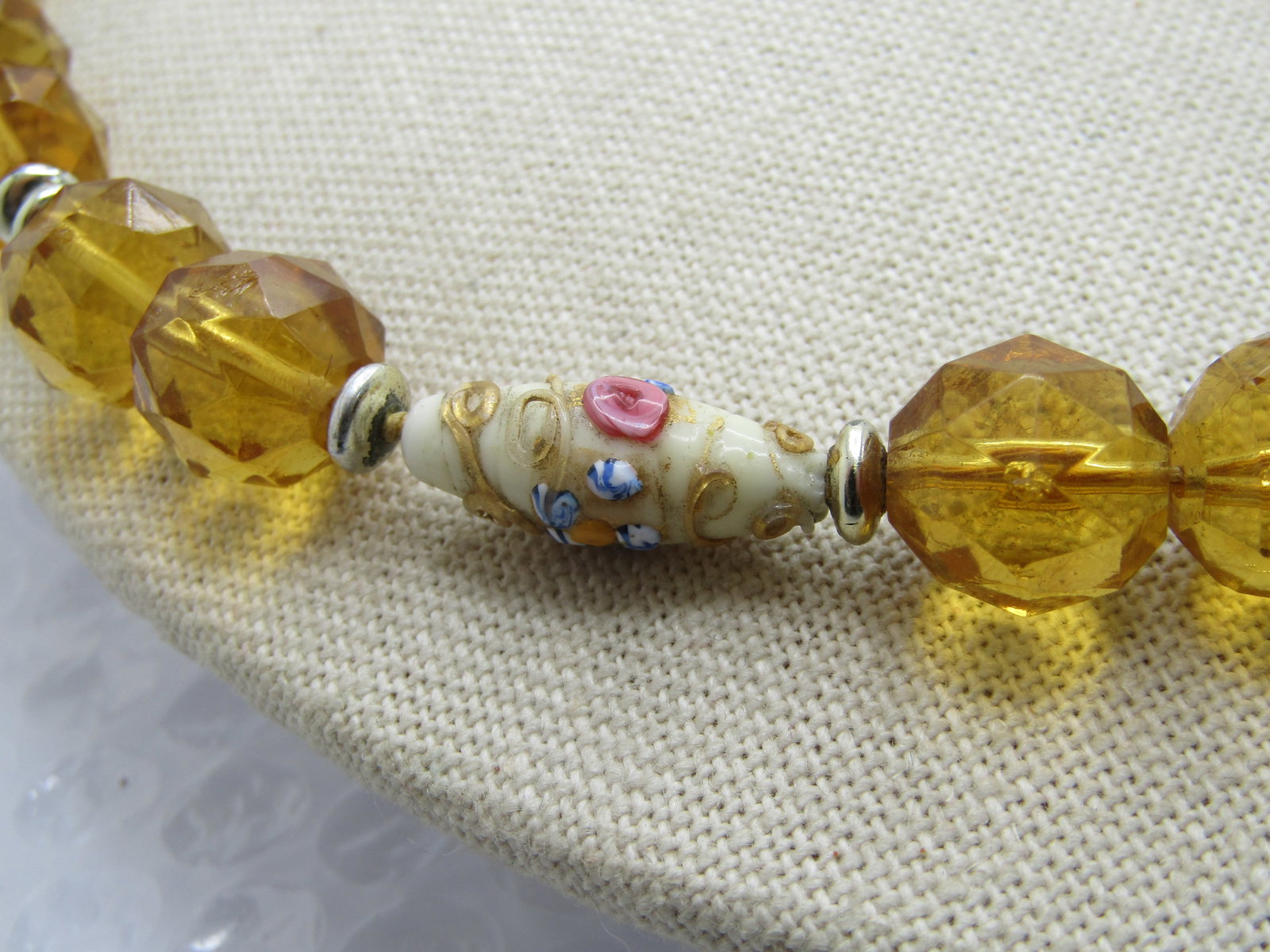 Vintage Faceted Crystal & Birthday Cake Beaded Necklace, 1940's-1950's, 22" - 3