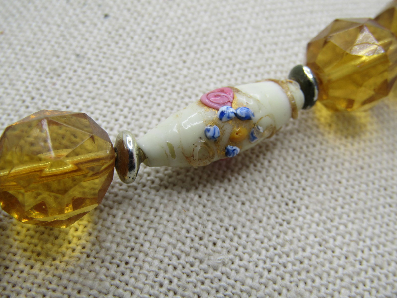 Vintage Faceted Crystal & Birthday Cake Beaded Necklace, 1940's-1950's, 22" - 4
