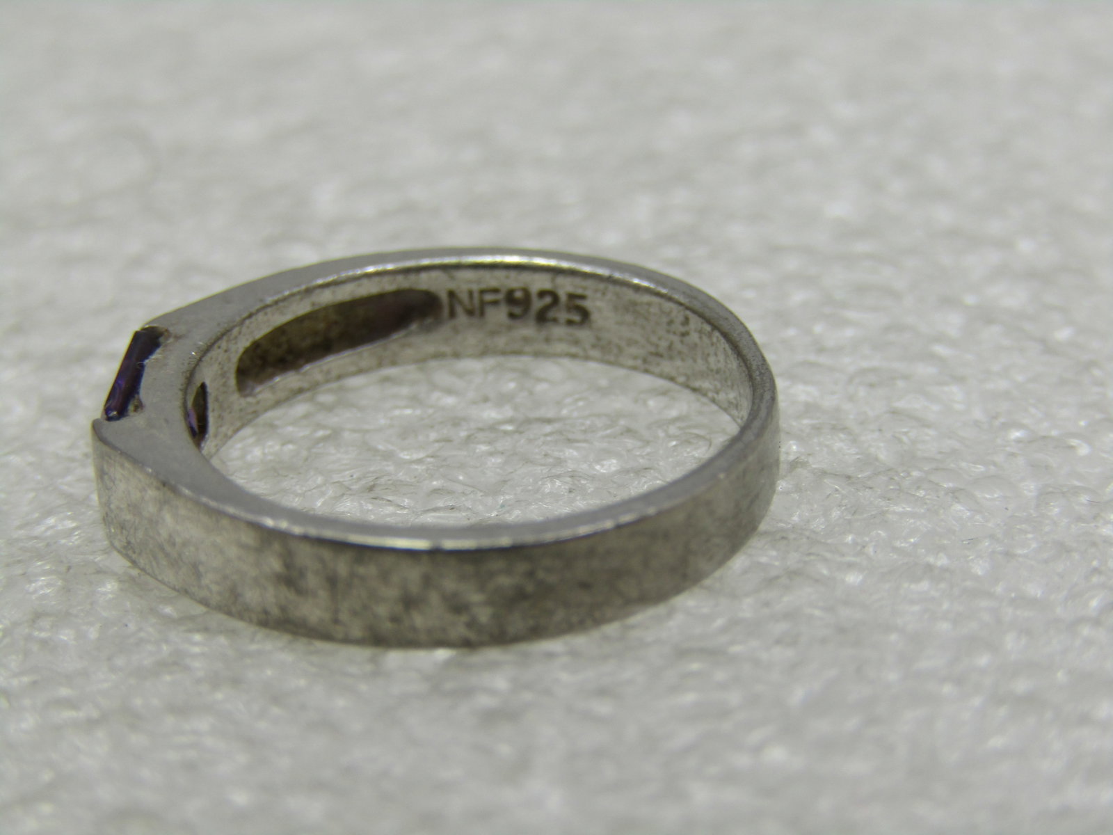 Vintage Sterling Amethyst Ring, Sz. 6, Band with Stone. - 6