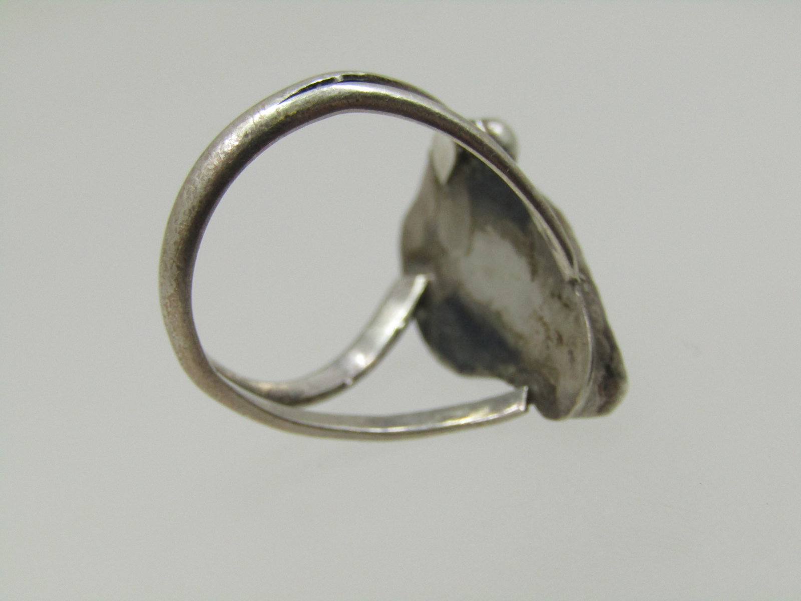 Vintage Sterling Southwestern Turquoise Feather Ring, Sz. 4.75 - 5