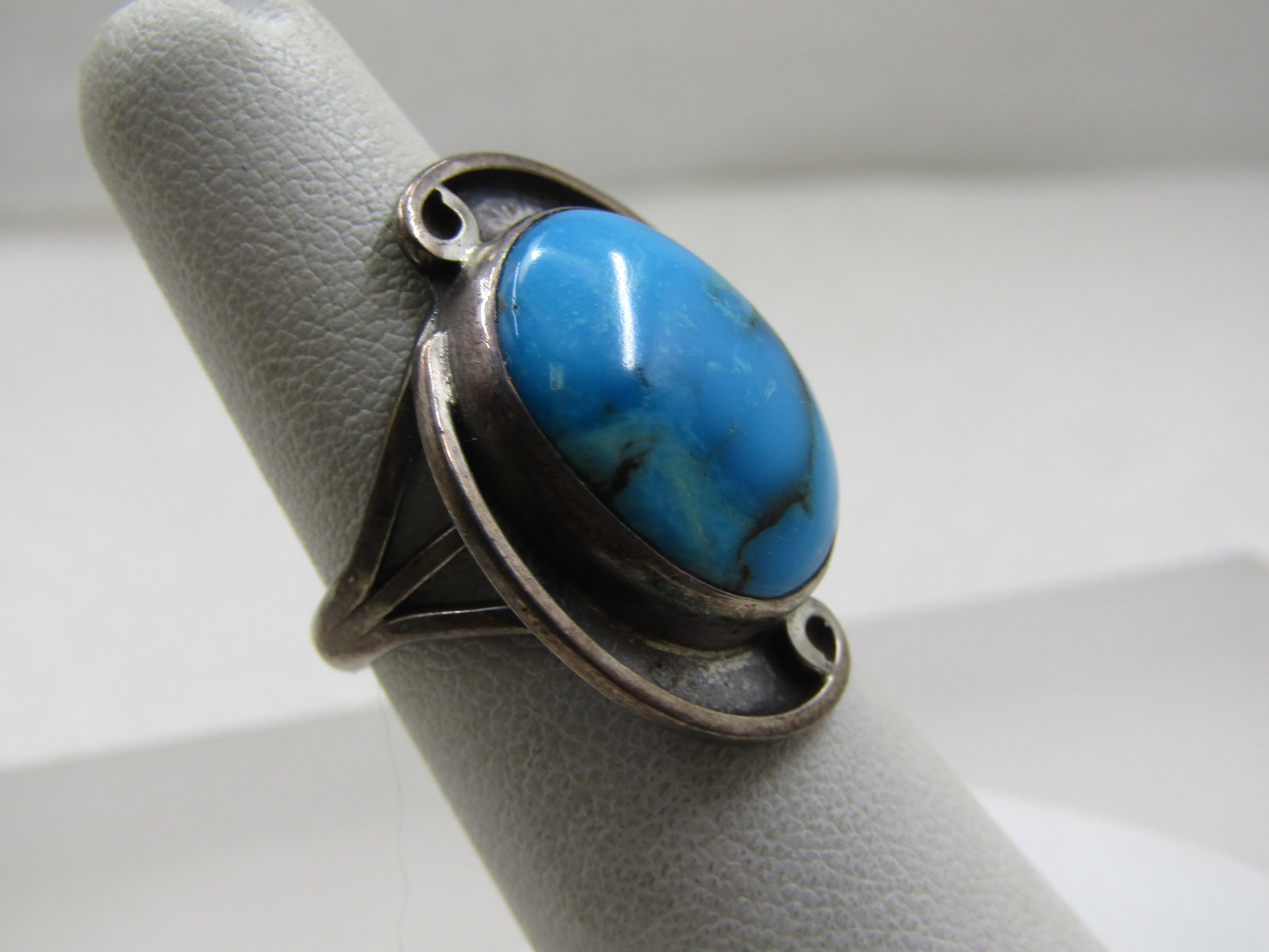 Vintage Sterling Turquiose Blue Southwestern ring, Sz. 5.5 - 2
