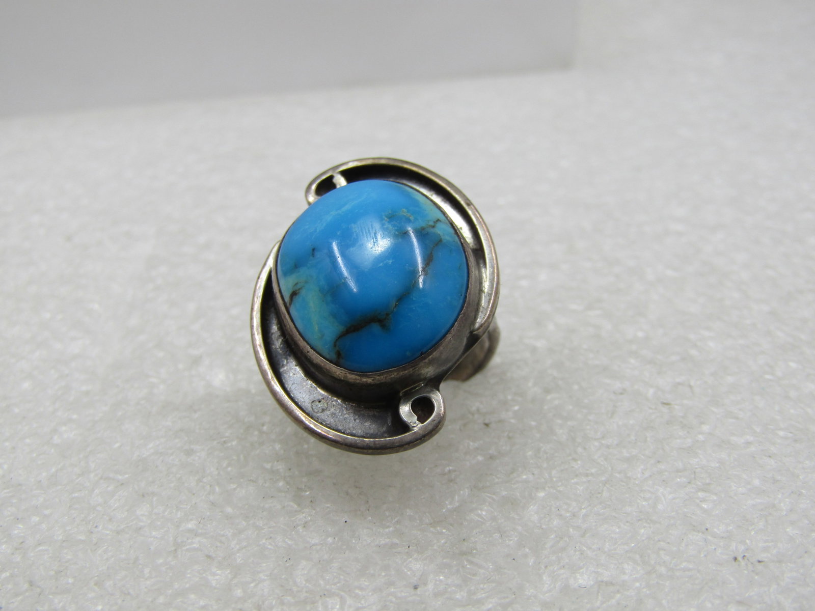 Vintage Sterling Turquiose Blue Southwestern ring, Sz. 5.5 - 4