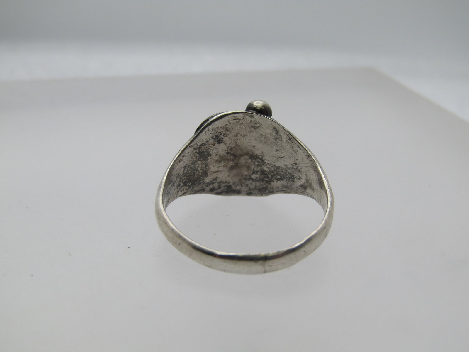 Vintage Sterling Southwestern Turquoise Ring, Sz. 9, Unisex, 1960's-1970's - 4