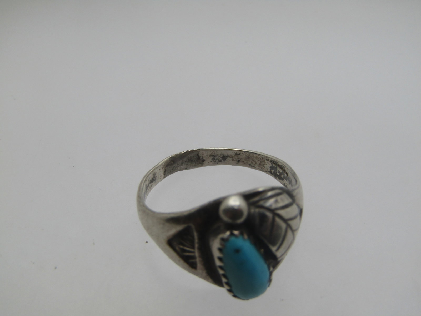 Vintage Sterling Southwestern Turquoise Ring, Sz. 9, Unisex, 1960's-1970's - 5