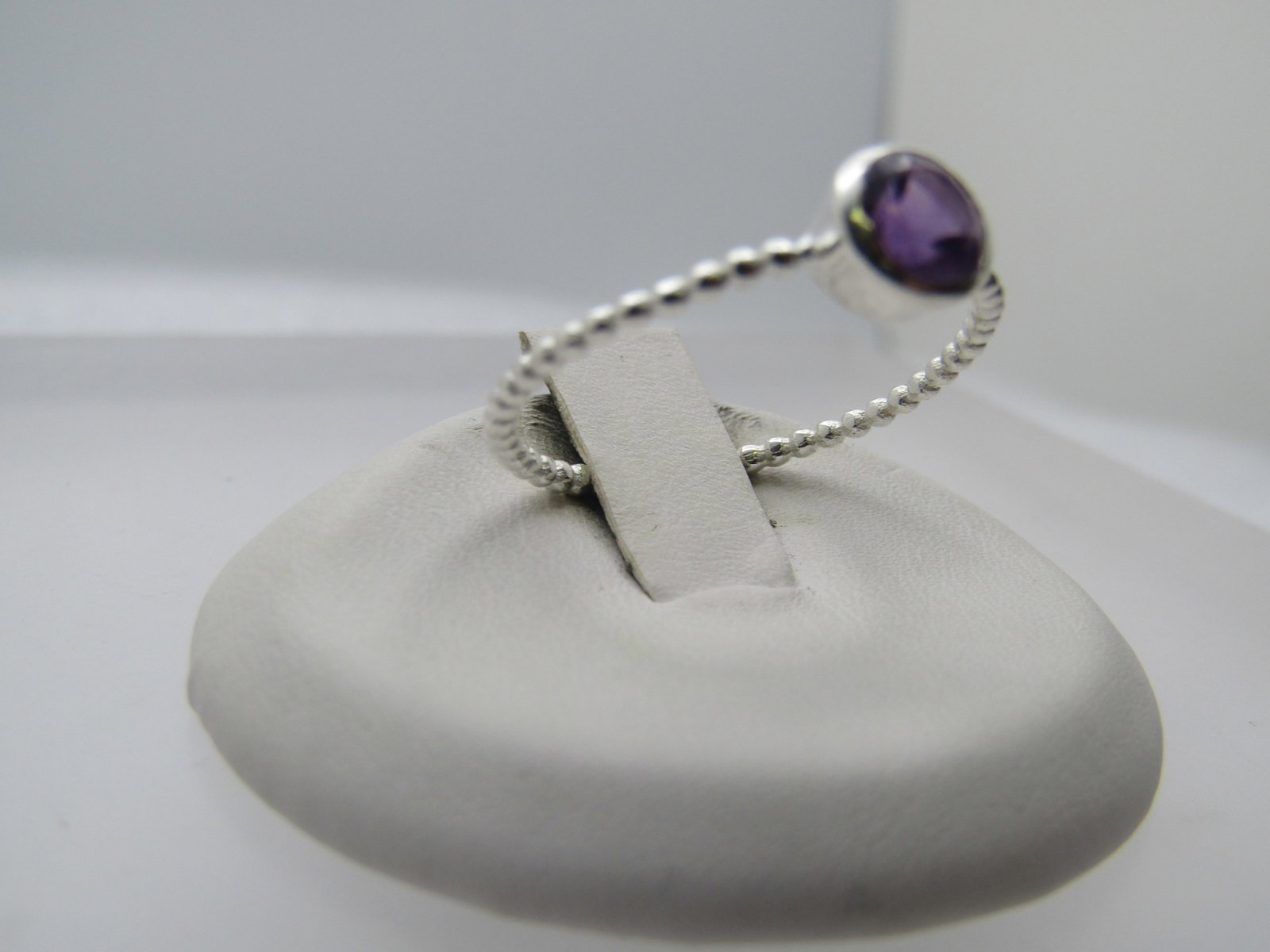 Sterling Amethyst Ring, Size 9.5, Bezel-Set - 3