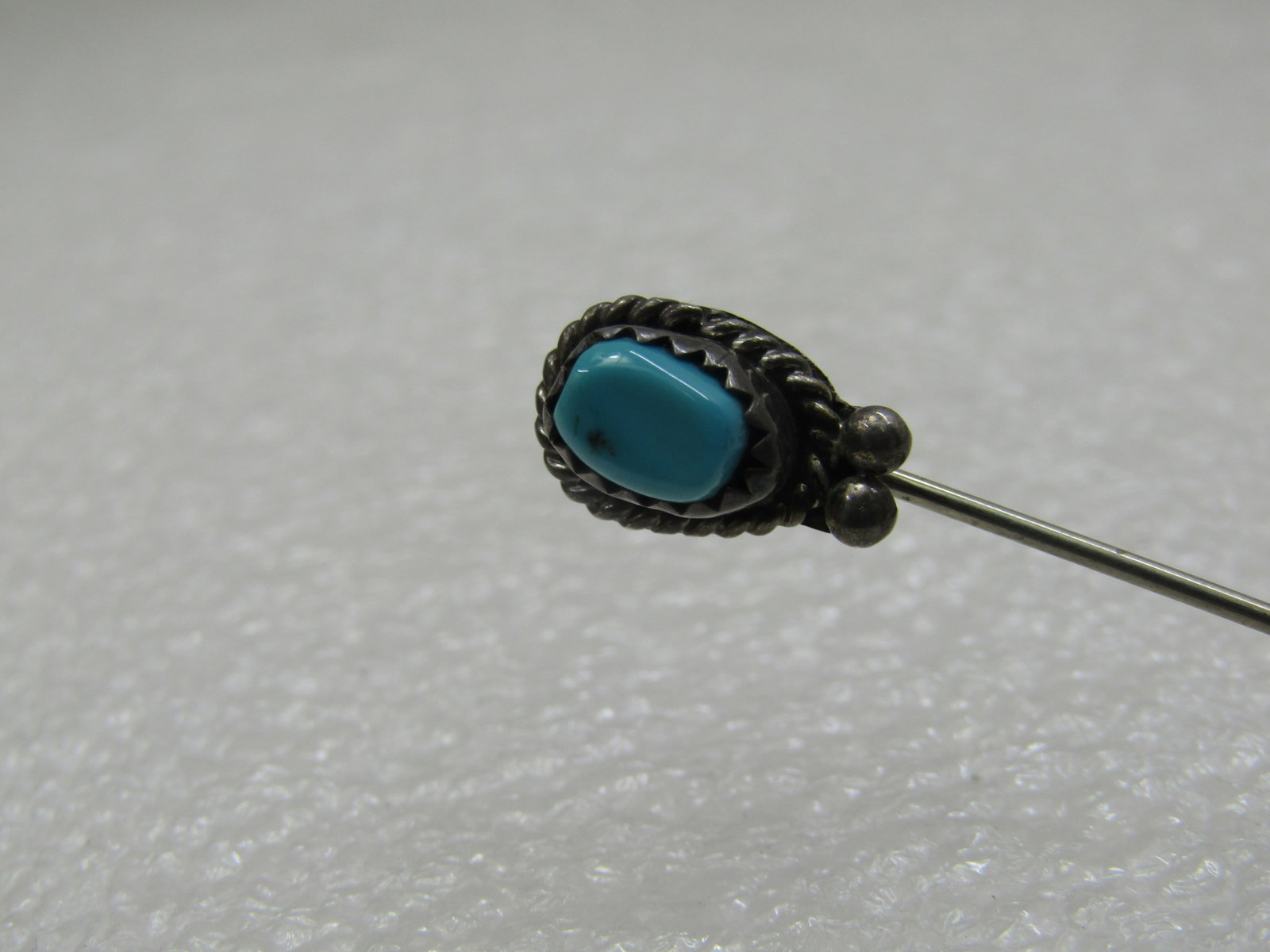 Vintage Sterling Southwestern Turquoise Stick Pin, 2.75" - 5