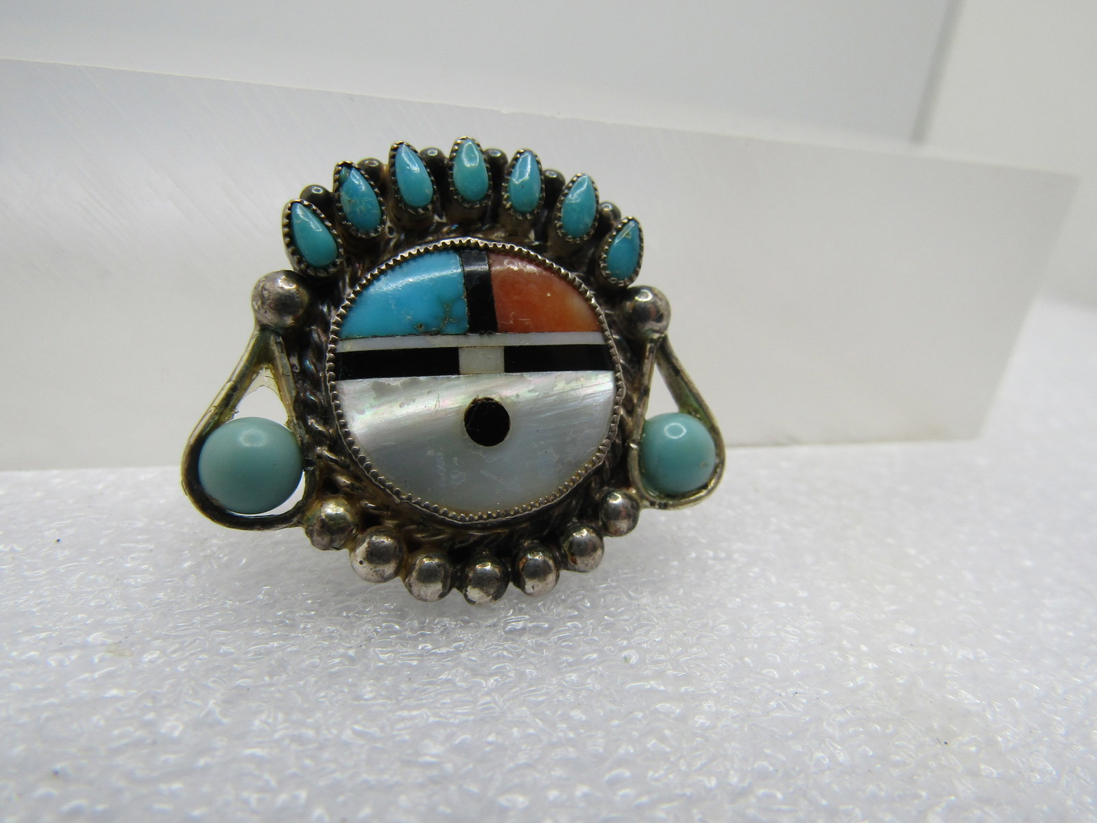 Vintage Sterling Zuni Sunface Slide/Buckle, 1960's-1970's - 3