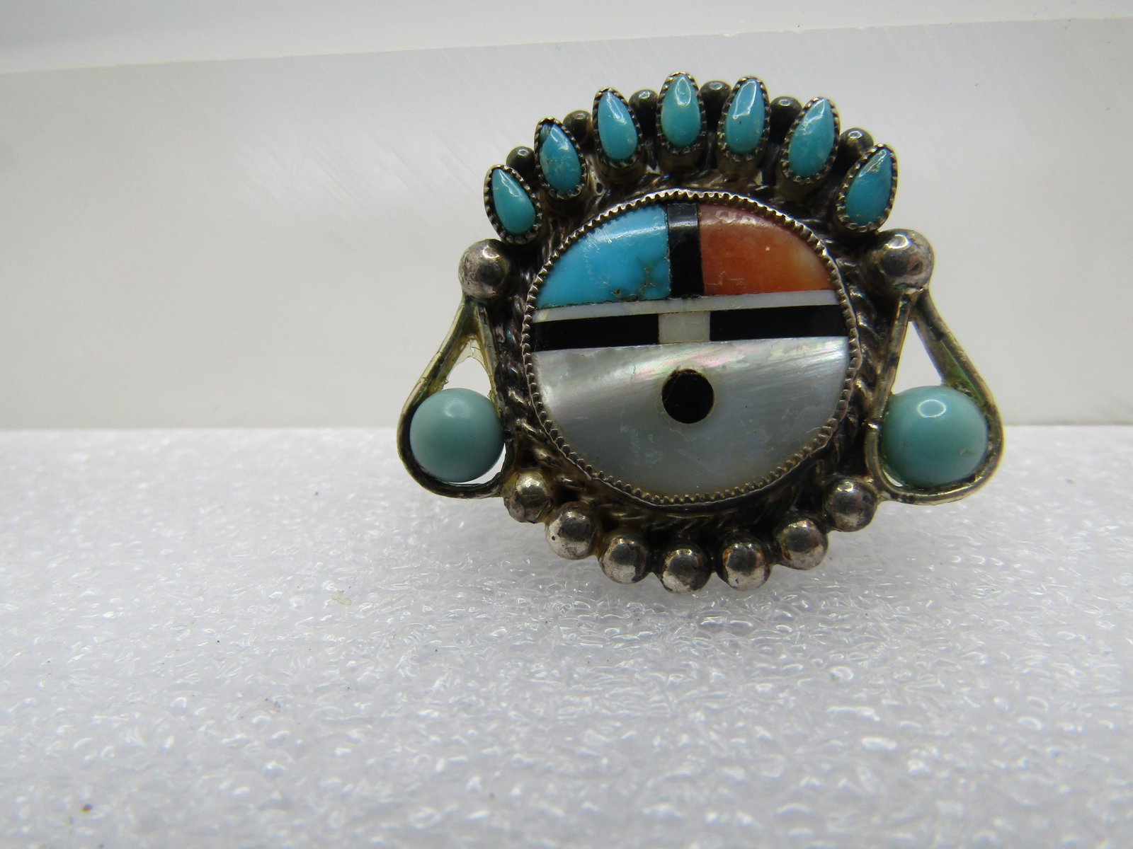 Vintage Sterling Zuni Sunface Slide/Buckle, 1960's-1970's - 4