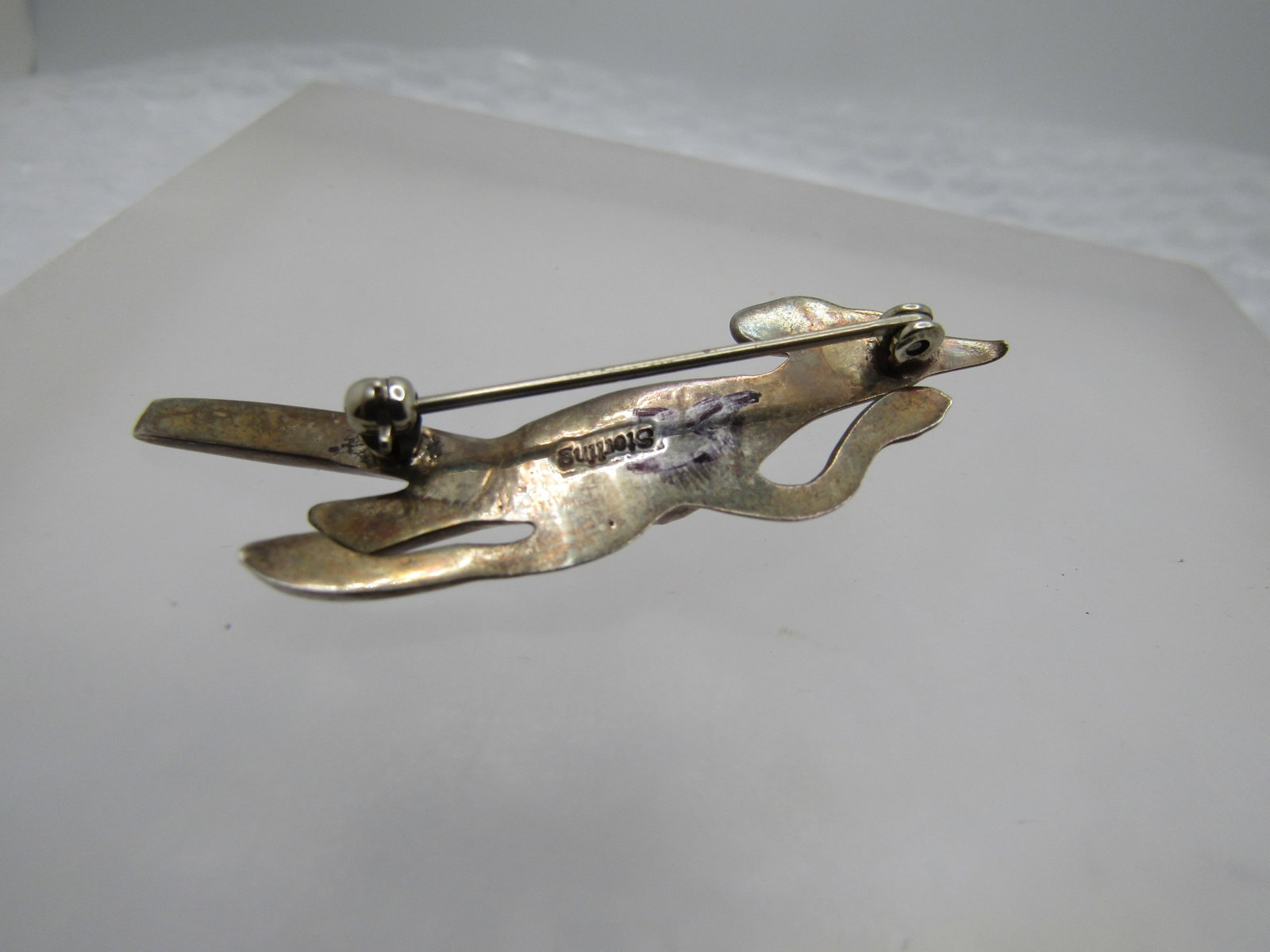 Vintage Sterling Southwestern Turquoise Roadrunner Brooch, 1960's-1970's. 2" - 4