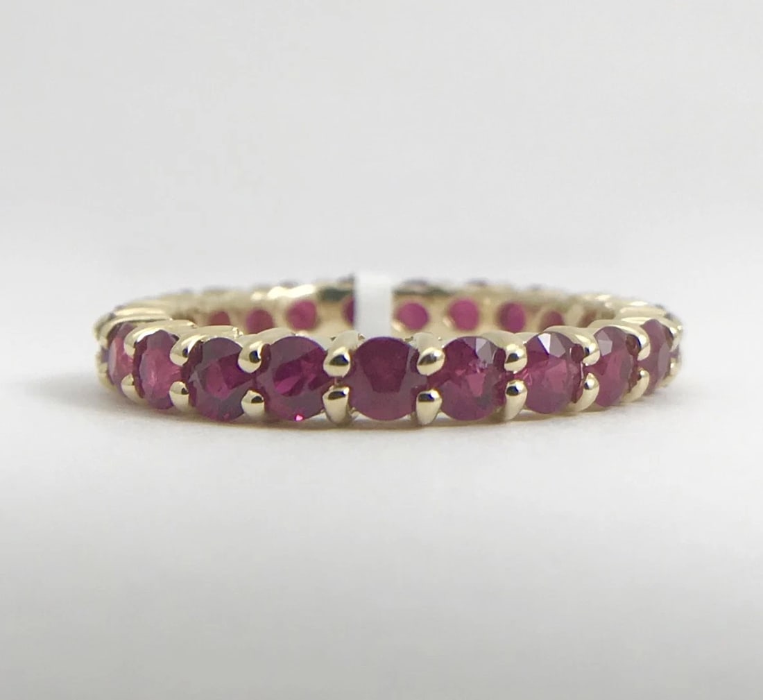 Oval Ruby Diamond Halo Cocktail Statement Ring 18K White Gold, 2.75 CTW - 10