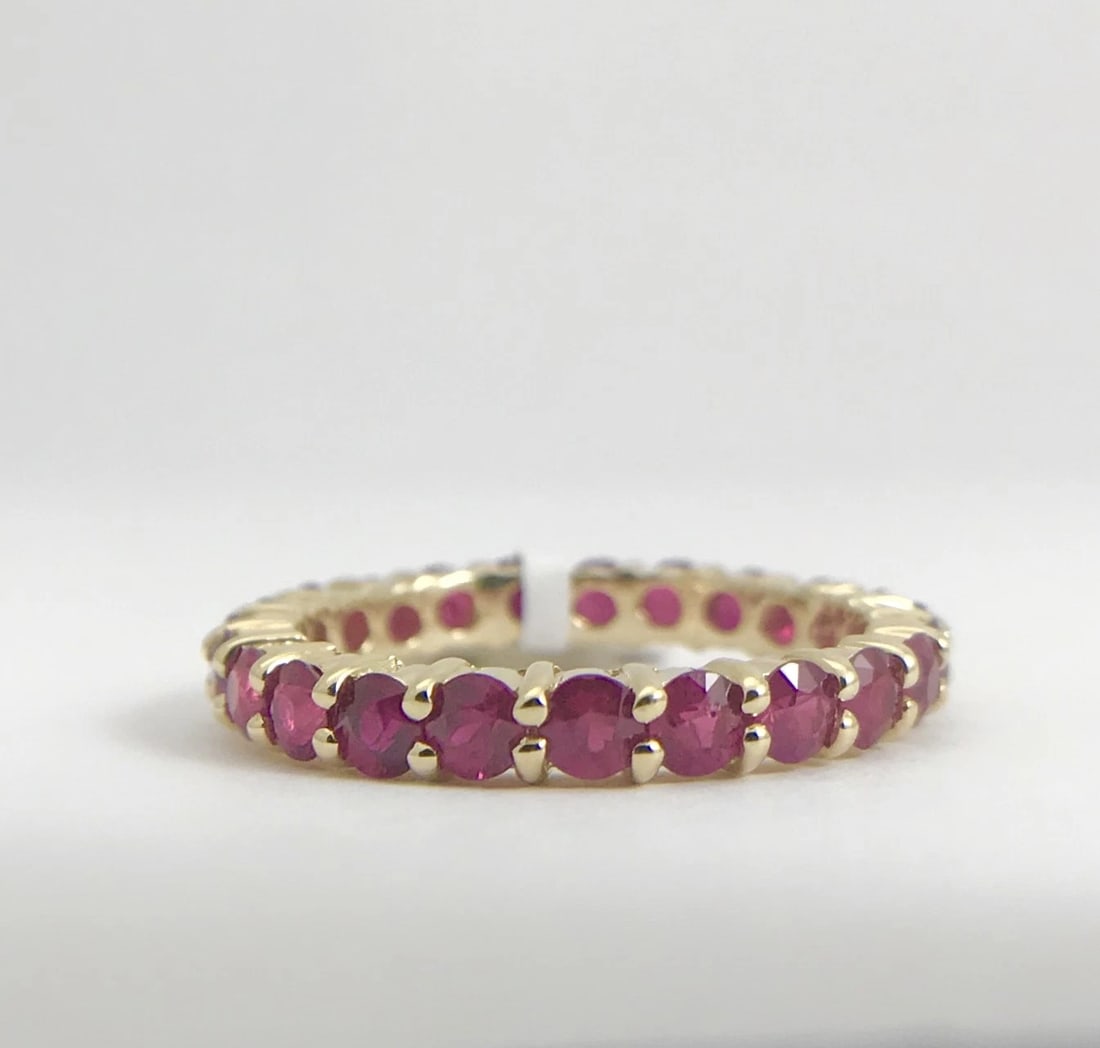 Oval Ruby Diamond Halo Cocktail Statement Ring 18K White Gold, 2.75 CTW - 9