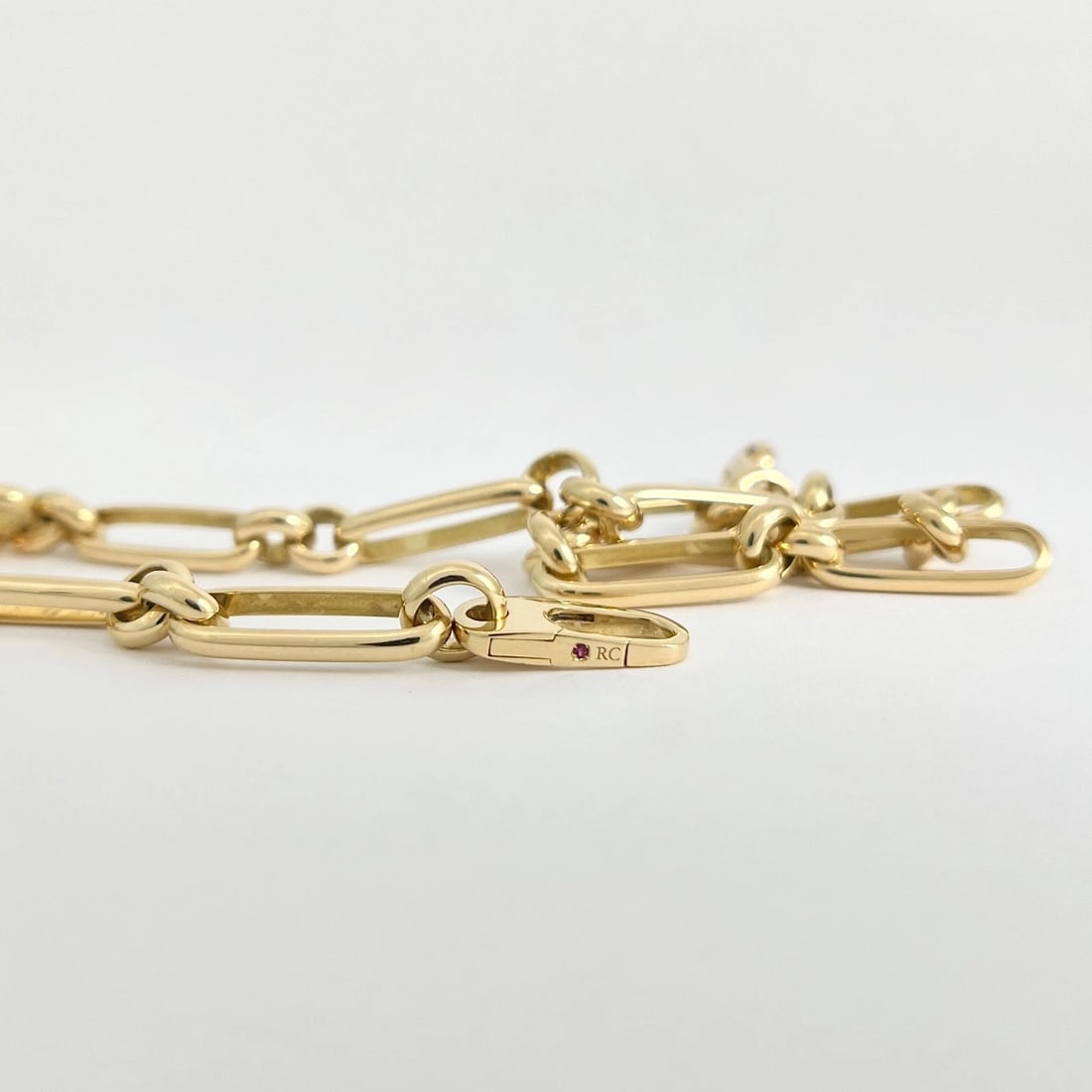 Roberto Coin Mixed Link Chain Necklace 18K Yellow Gold, 17 Inches, 24.22 Grams - 5
