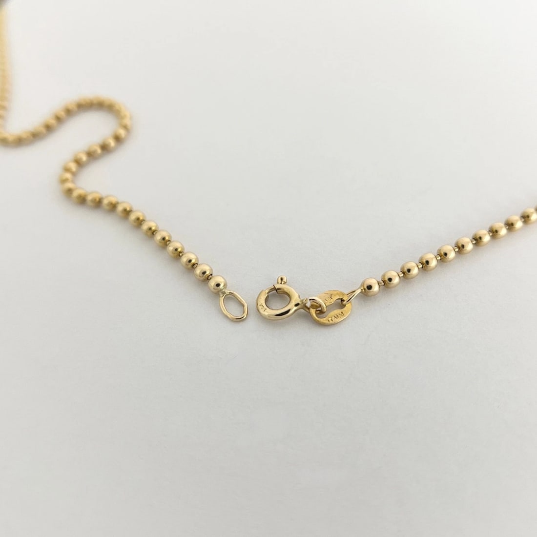 Italian Long Ball Bead Chain Necklace 14K Yellow Gold, 31.5 Inches, 16.30 Grams - 6