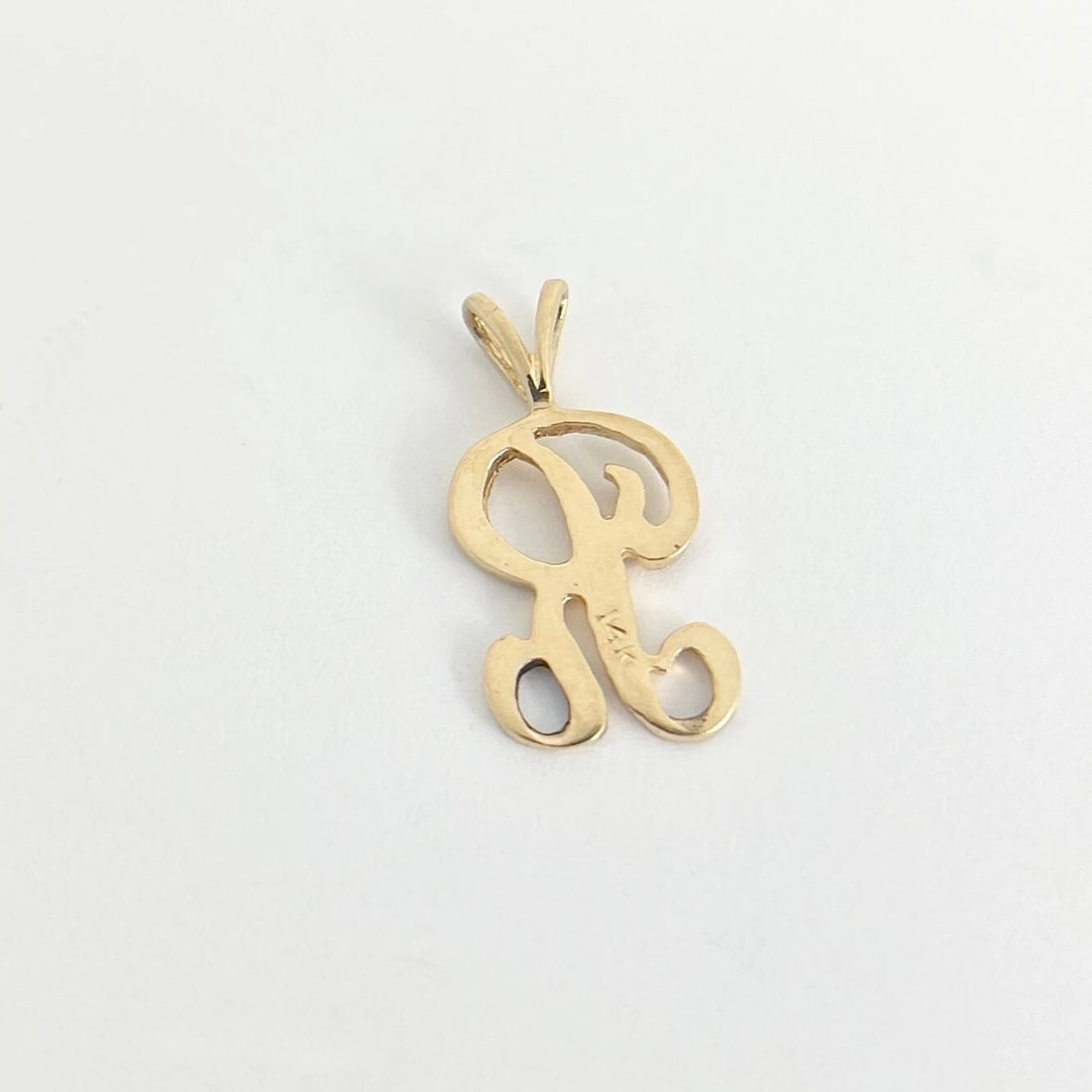 Estate Letter R Initial Pendant Charm 14K Yellow Gold, 1.30 Grams - 7