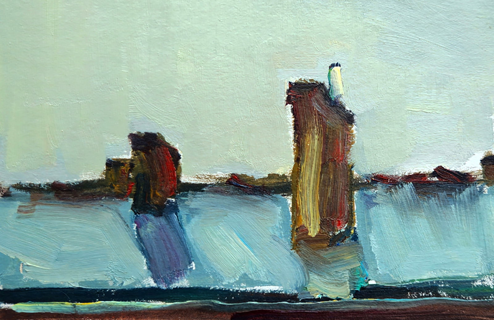 Oil painting The roof is wet after the rain Yuri Shkrob - 4