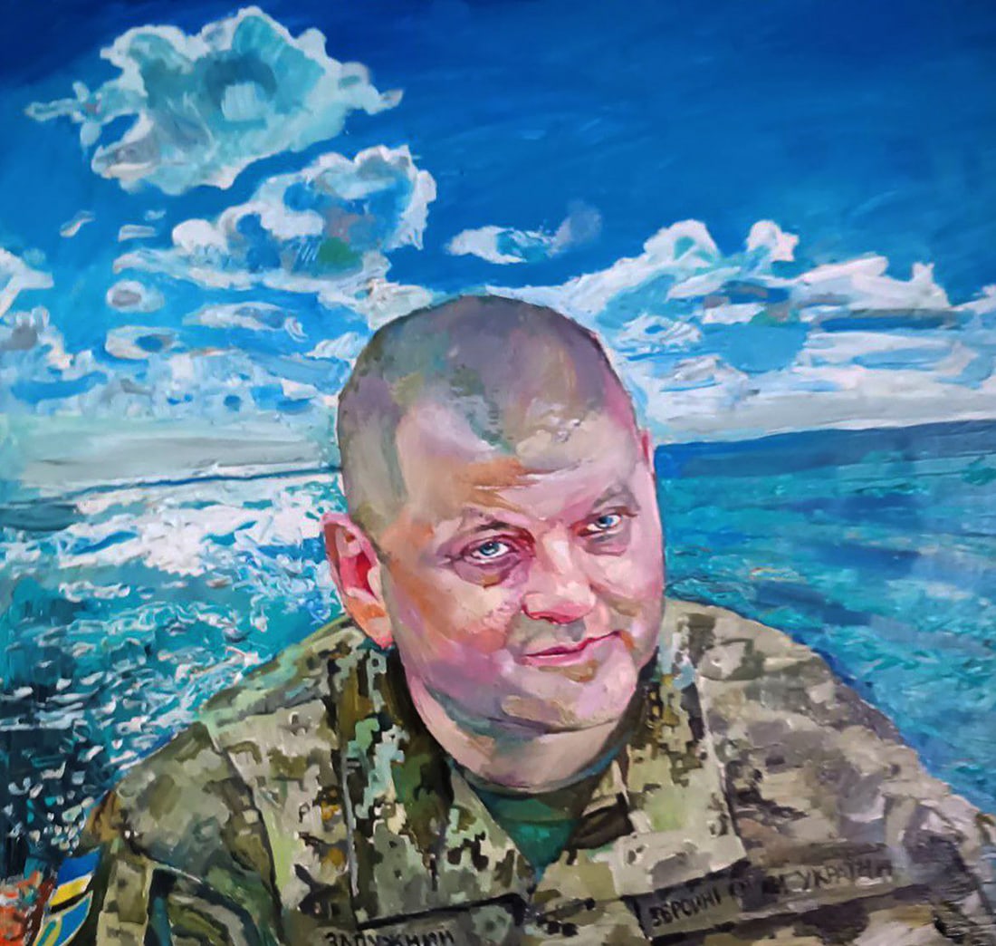 Oil painting Portrait of Valery Zaluzhny Elena Yurko: Title: Oil painting Portrait of Valery Zaluzhny Elena Yurko Description: 7YURK Painter: Elena Yurko Size: 49?45 cm/19.29x17.71 inches Components: oil, canvas Original painting CONDITION: excellent